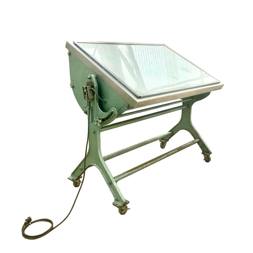 Illuminated Adjustable Drafting Table, 1950s USA