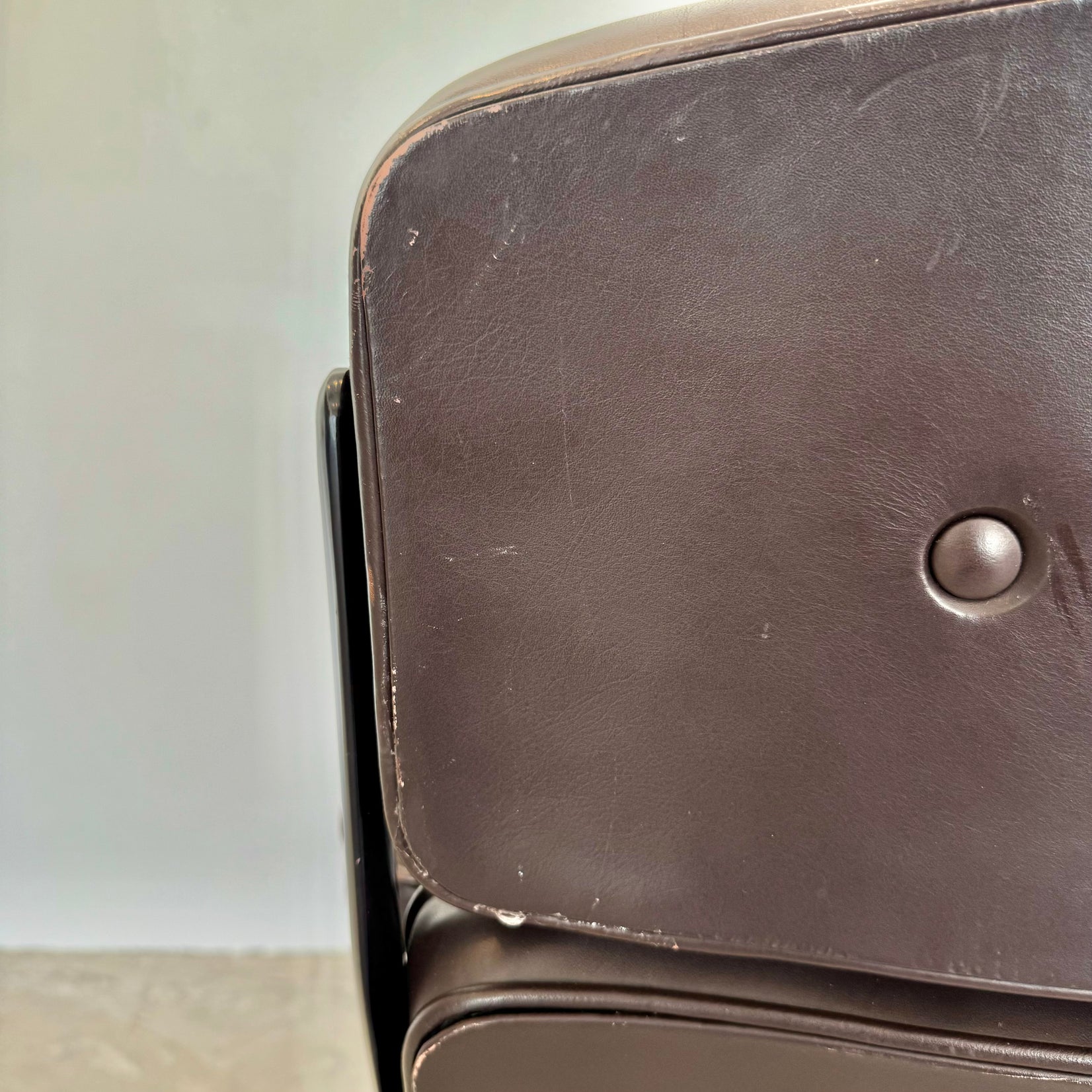 Eames Time Life Chair in Eggplant Leather for Herman Miller
