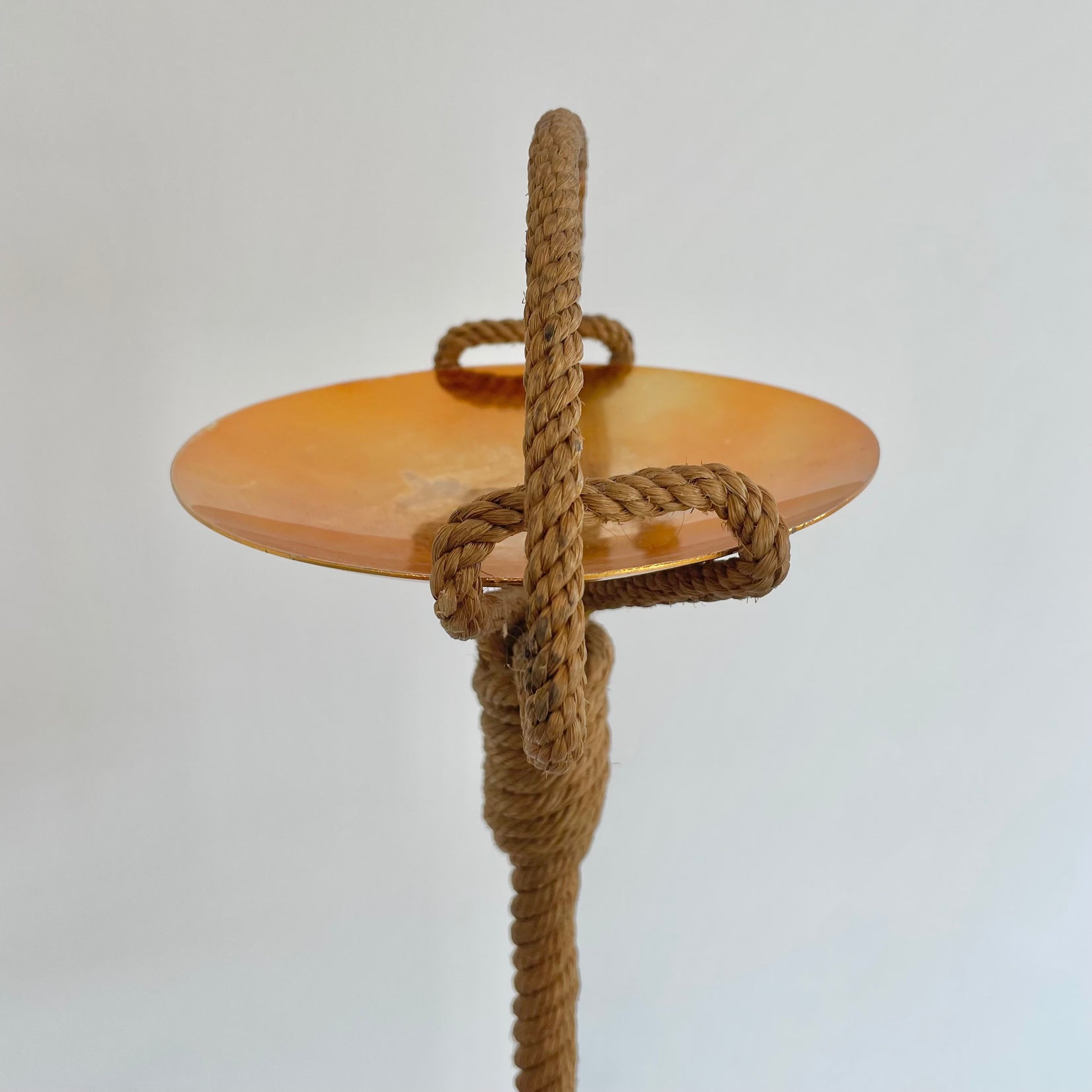 Vintage Rope Floor Catchall in the Style of Audoux-Minet, 1960s, France