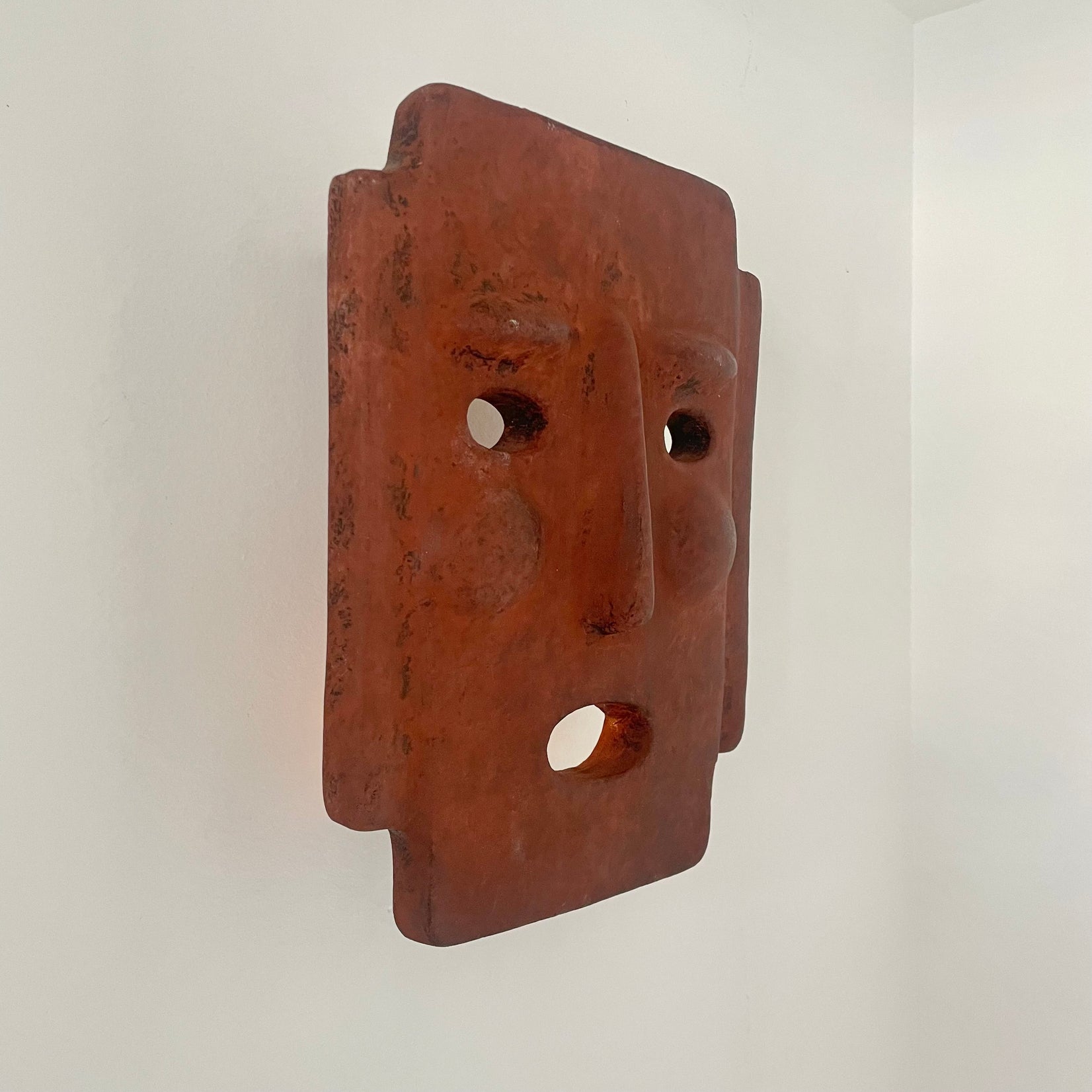 Candle Lit Mask Sconce, 1960s Italy