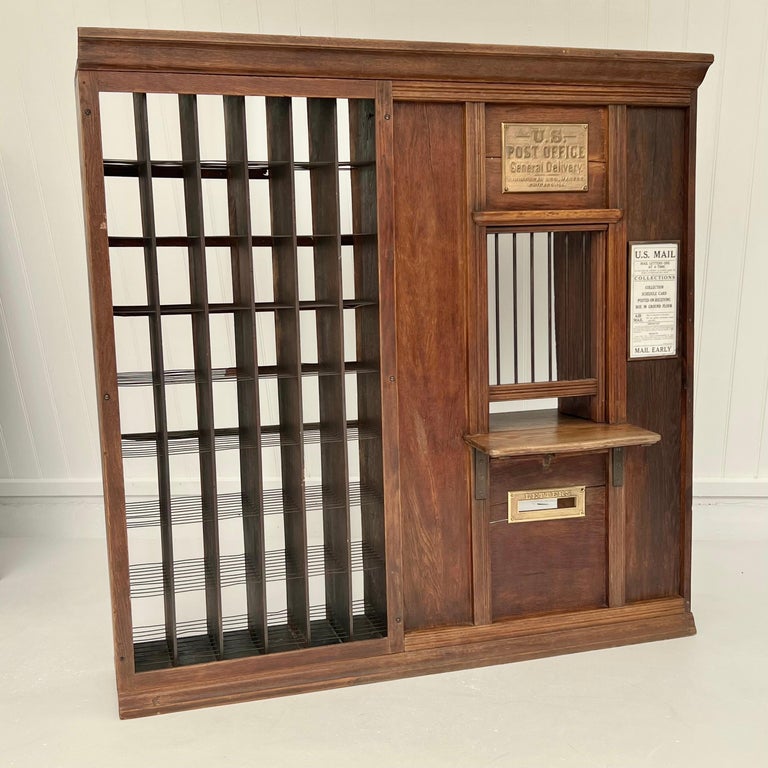 U.S. Post Office Postal Window with Teller's Cage, Late 1800s USA