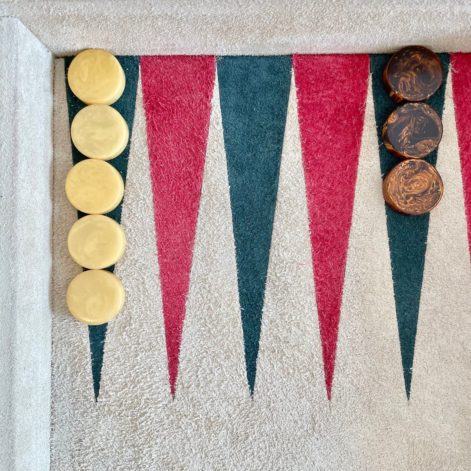 Suede Backgammon and Chess Table, 1990s USA