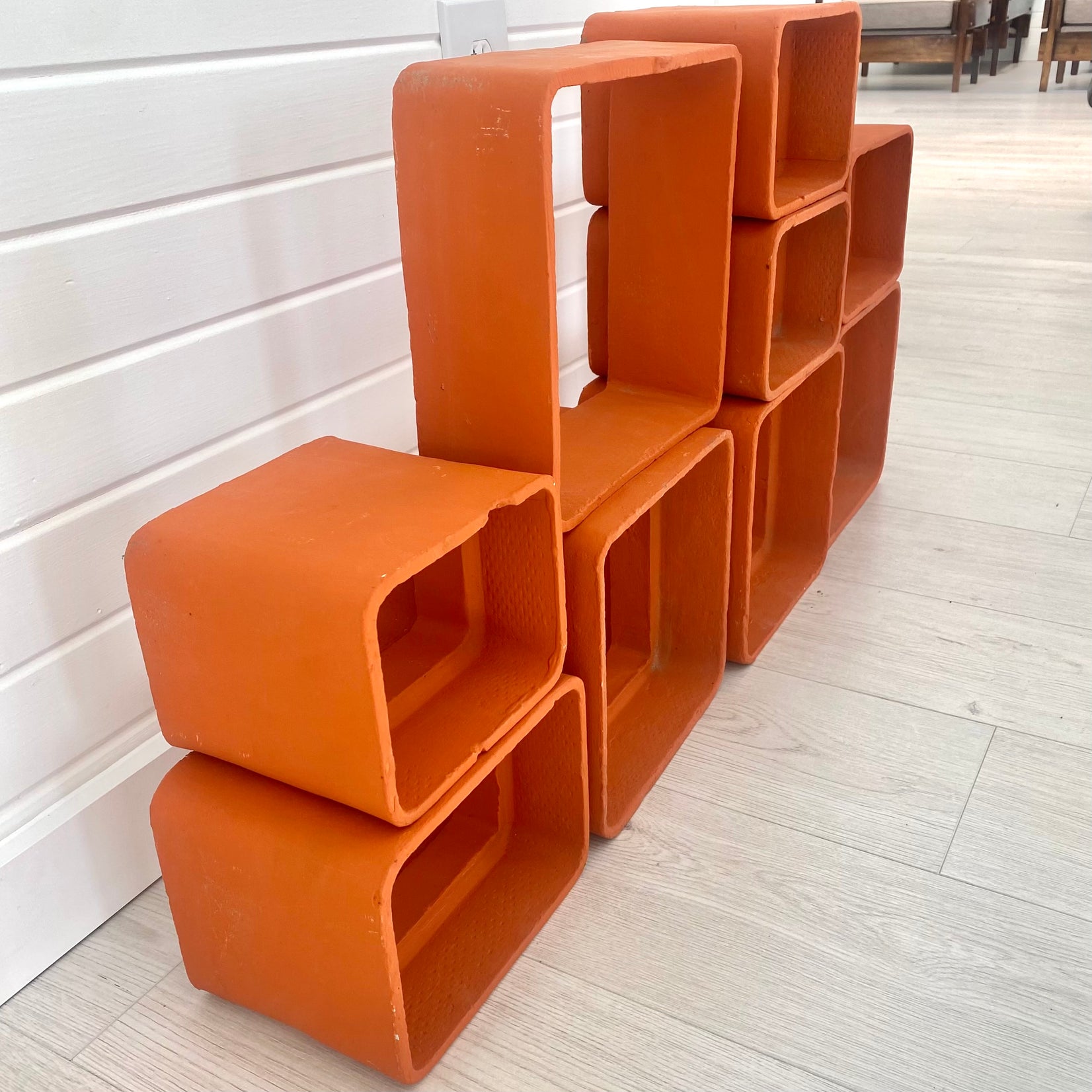 Willy Guhl Orange Concrete Bookcase, 1960s Switzerland