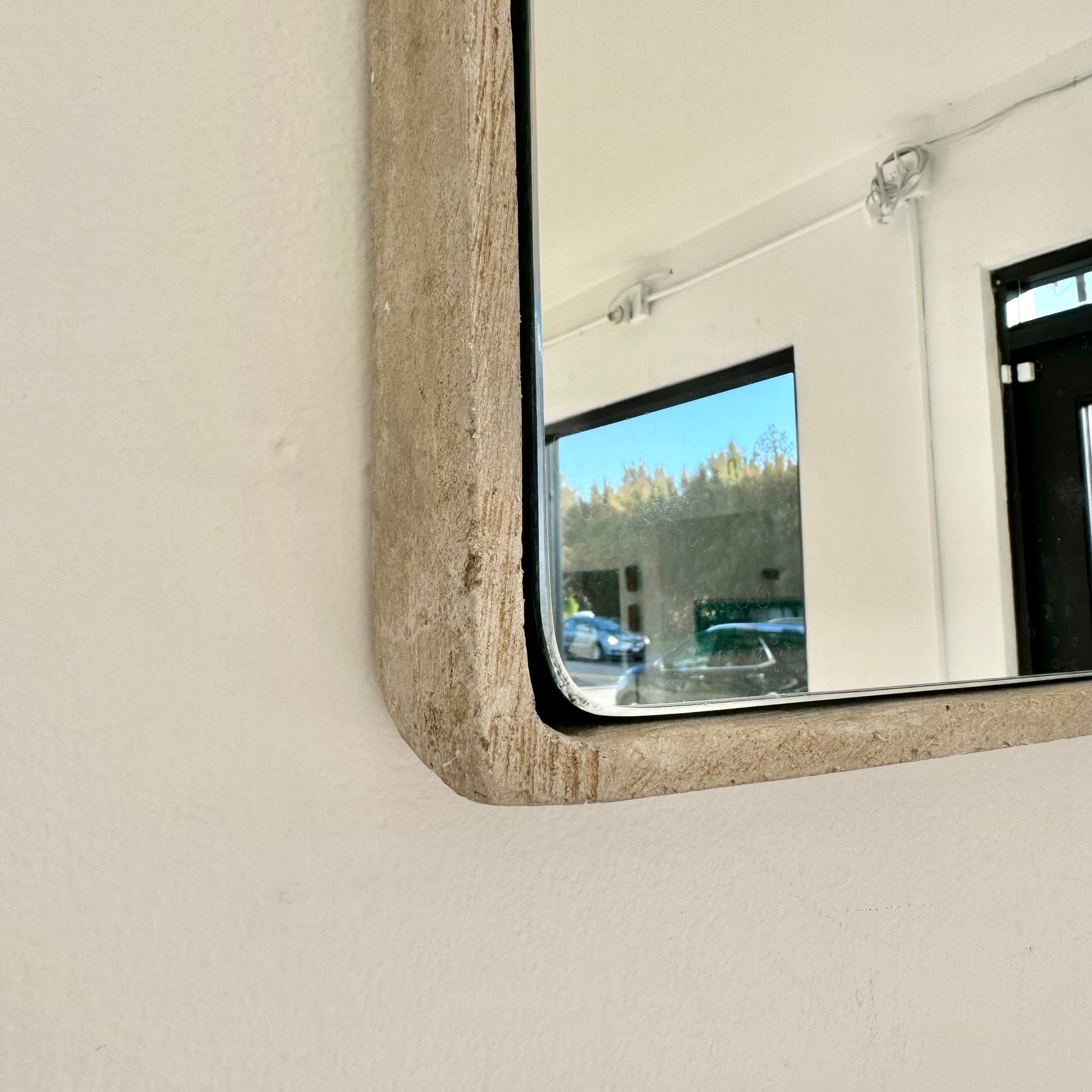 Large Square Willy Guhl Concrete Mirror, 1960s Switzerland