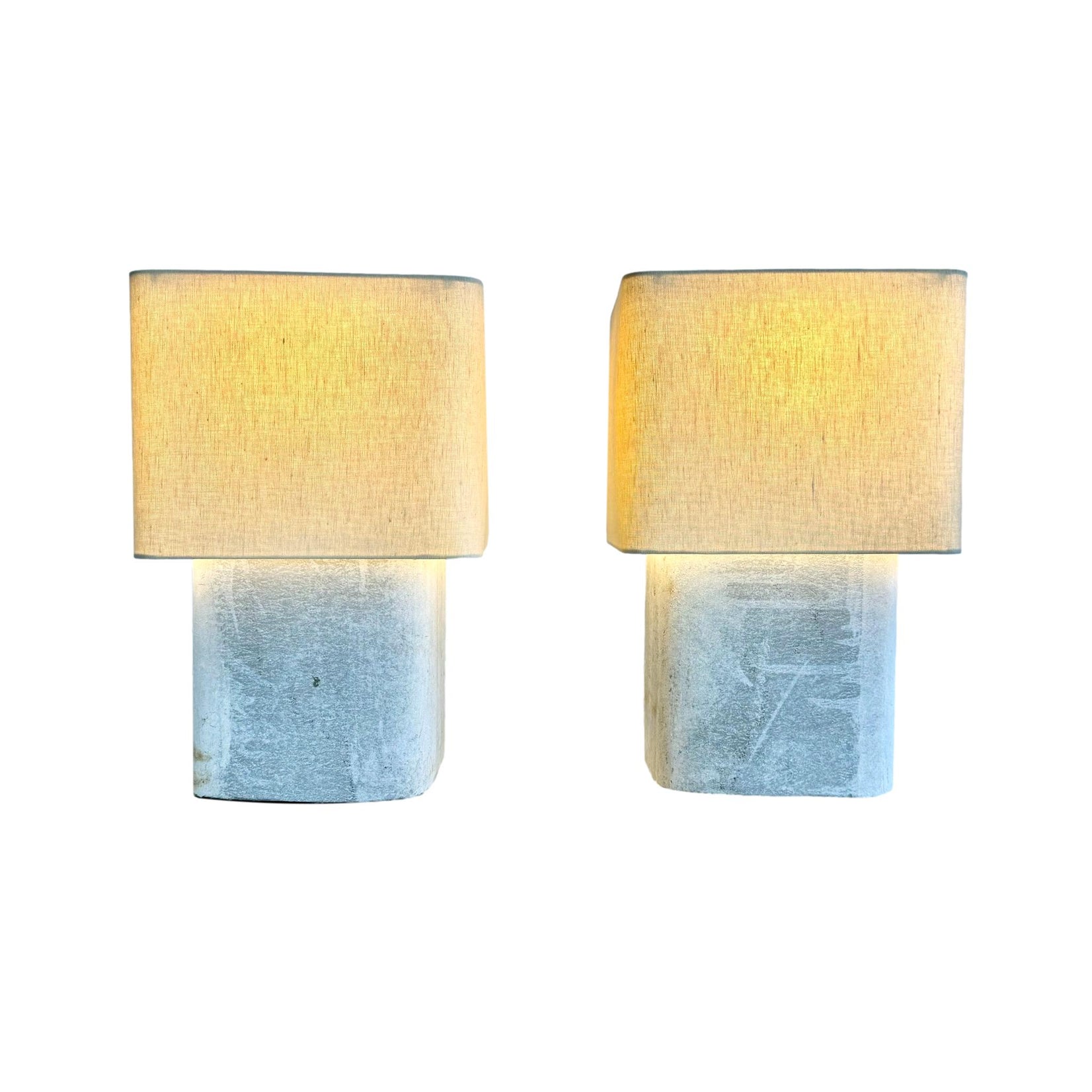 Pair of Willy Guhl Concrete Table Lamps, 1960s Switzerland