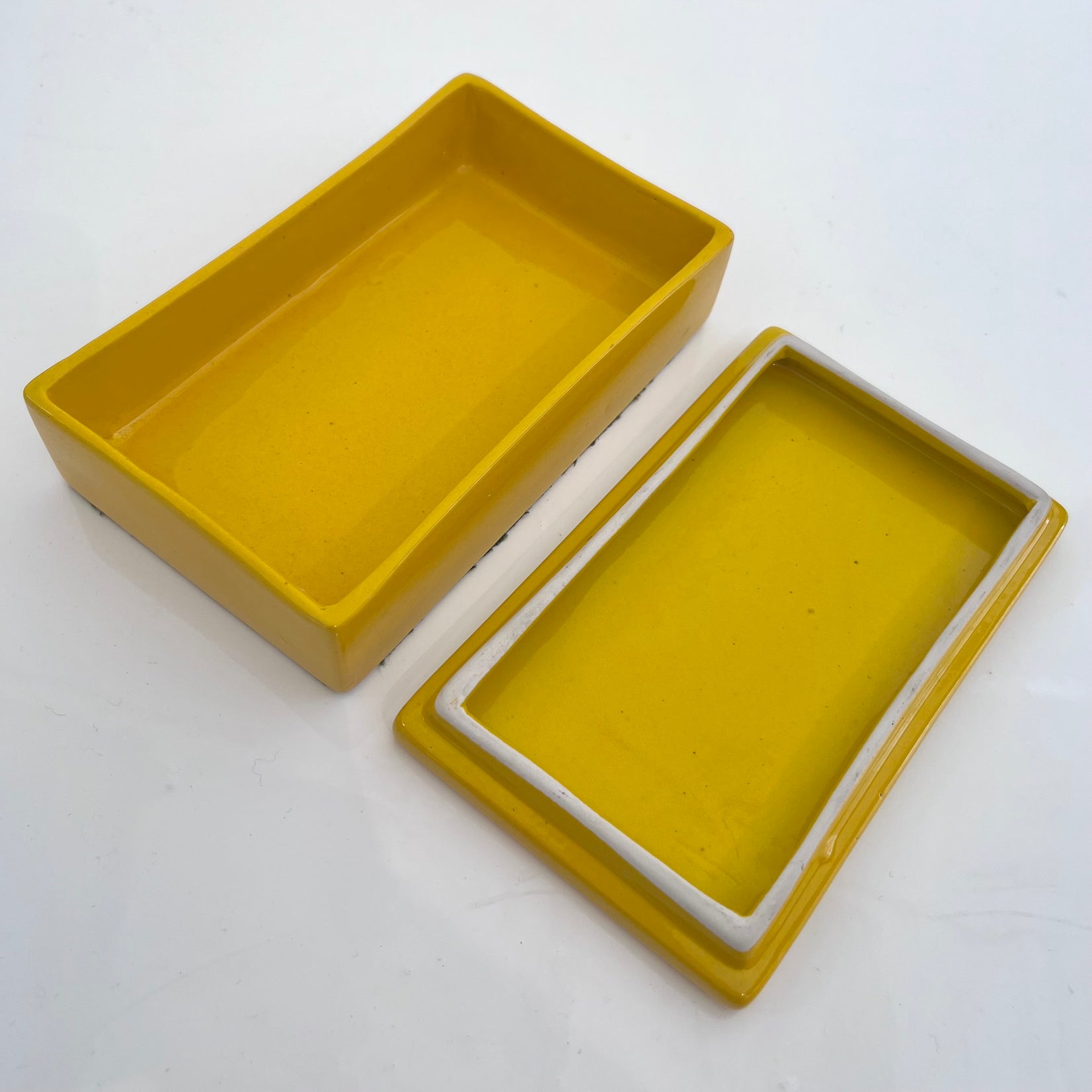 Yellow Raymor Ceramic Box, 1960s Italy