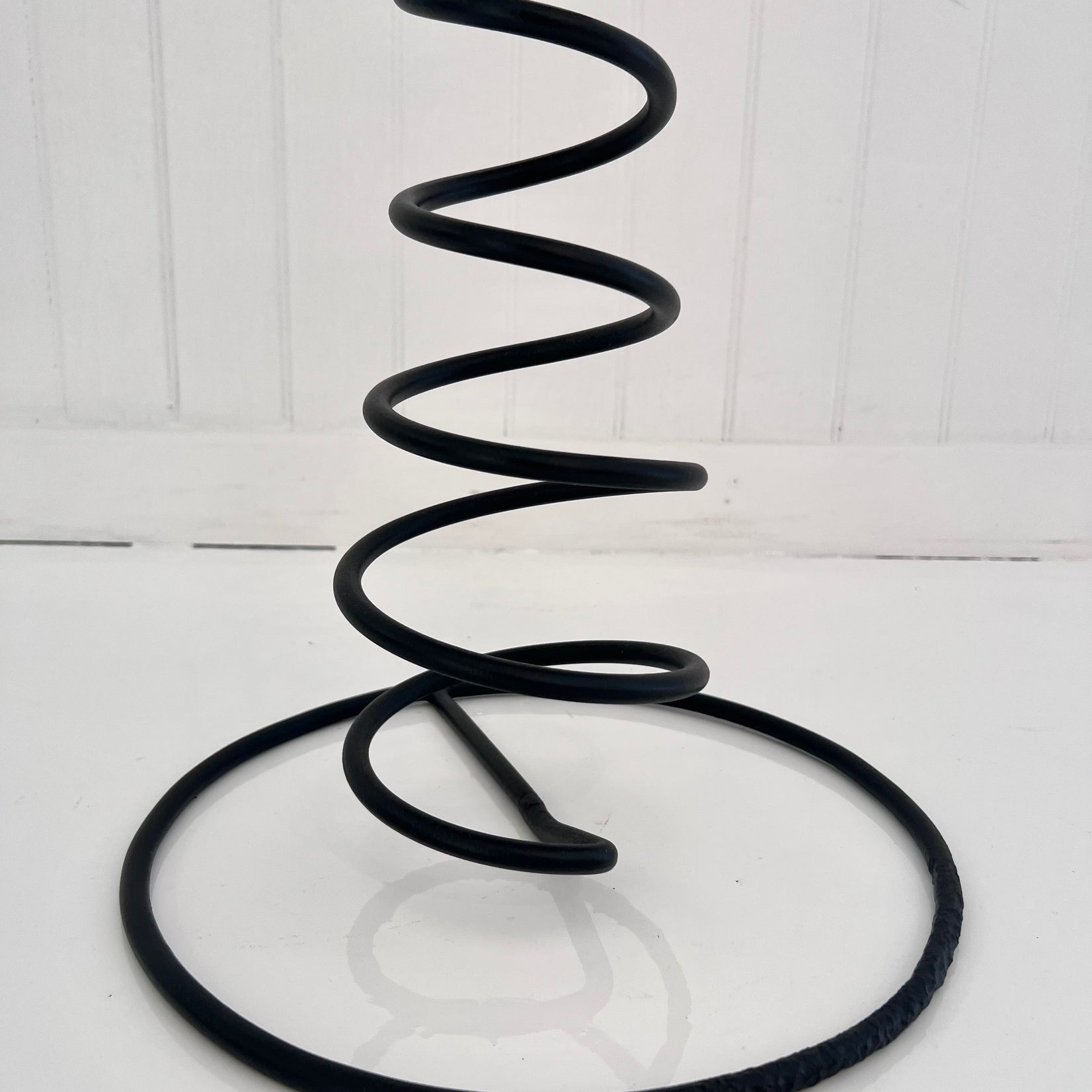 Spiral Iron and Glass Standing Catchall, 1960s France