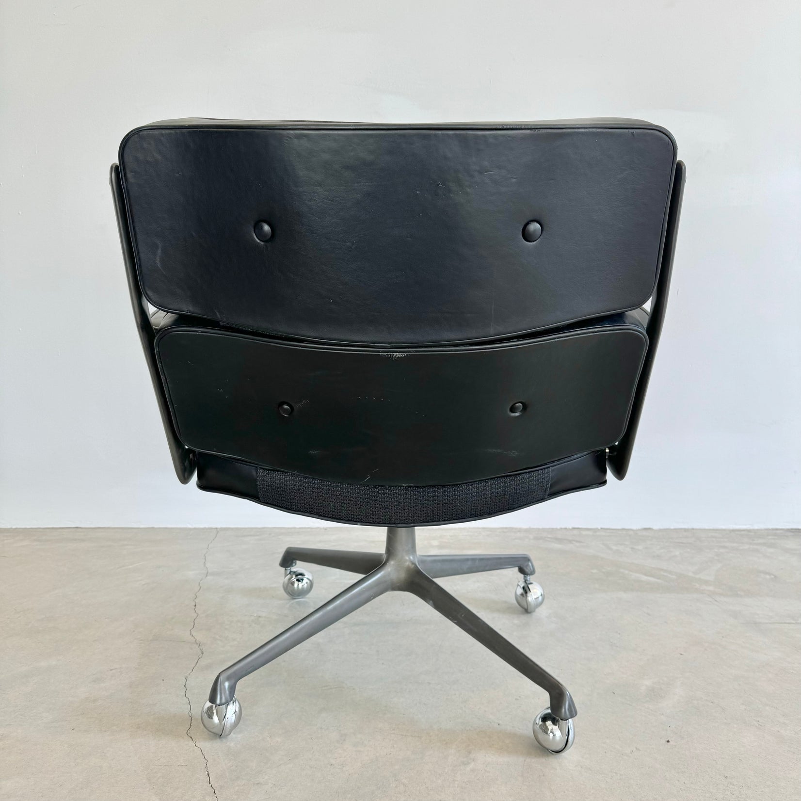 Eames Time Life Lobby Lounge Chair in Black Leather for Herman Miller