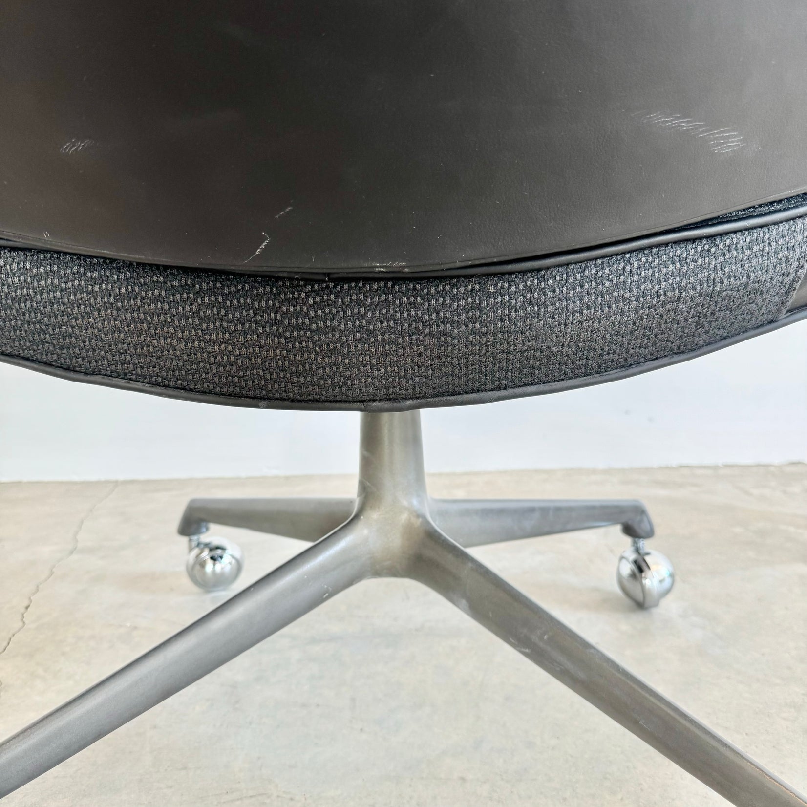 Eames Time Life Lobby Lounge Chair in Black Leather for Herman Miller