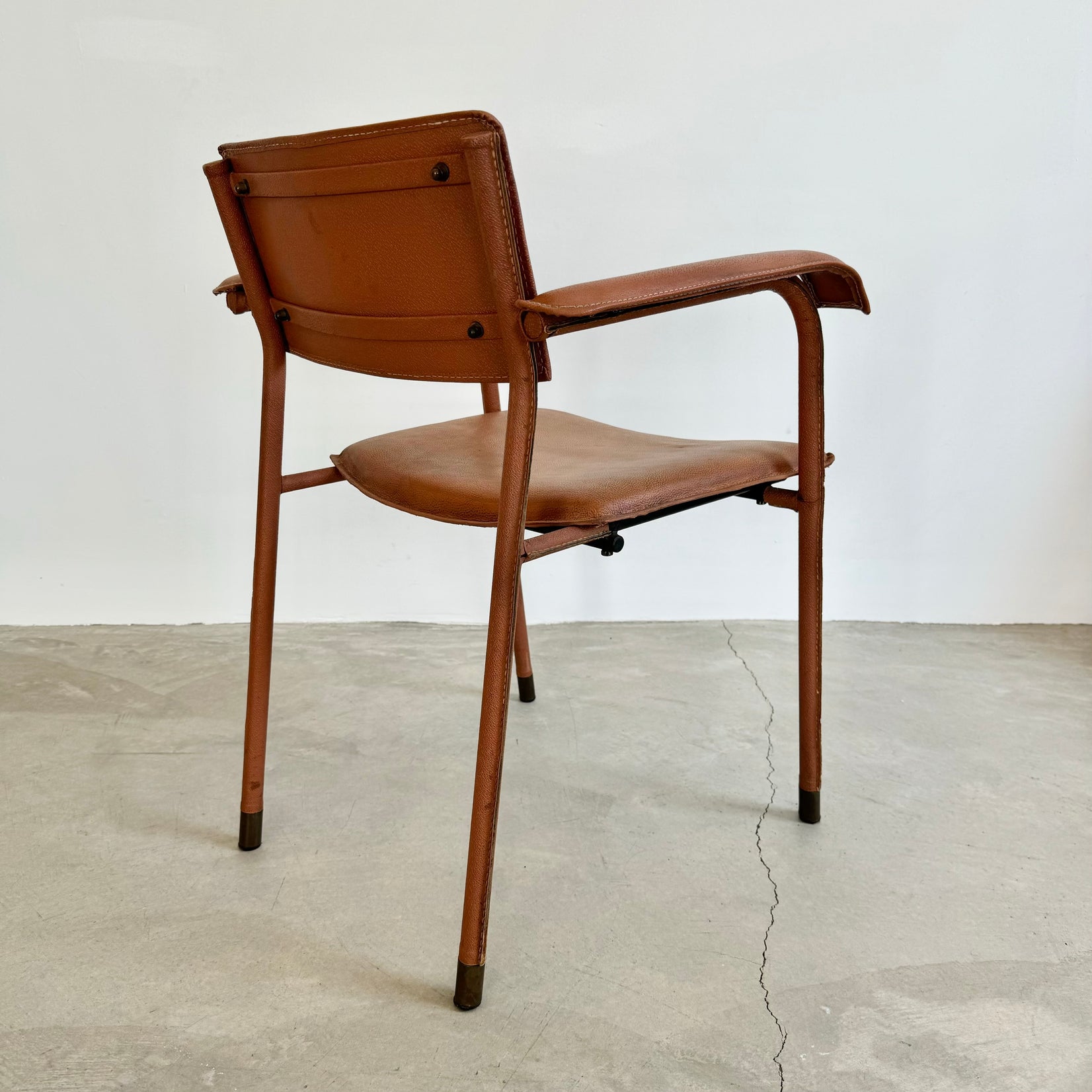 Jacques Adnet Leather Armchair, 1950s France