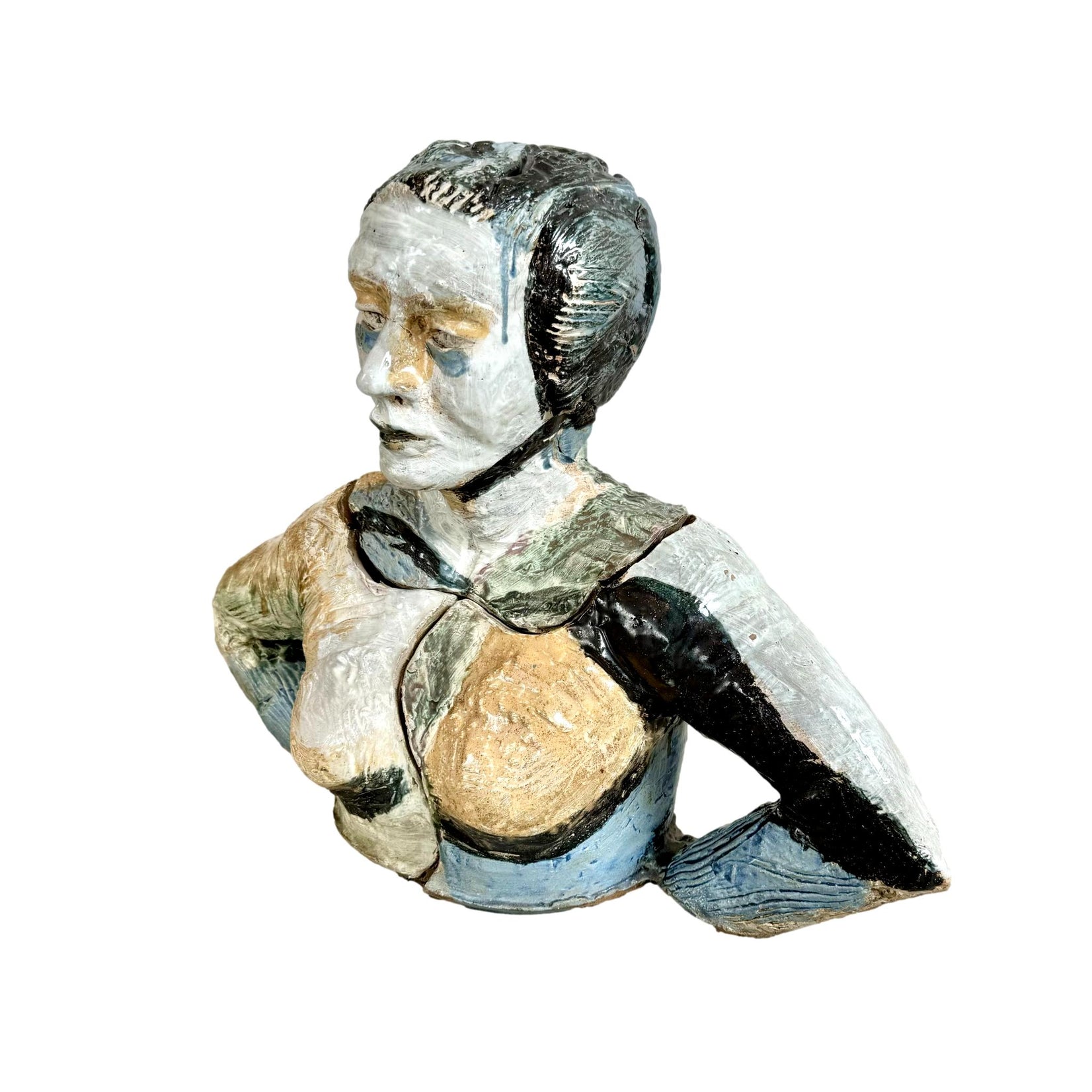 Kiln Fired Clay Sculpture of a Woman