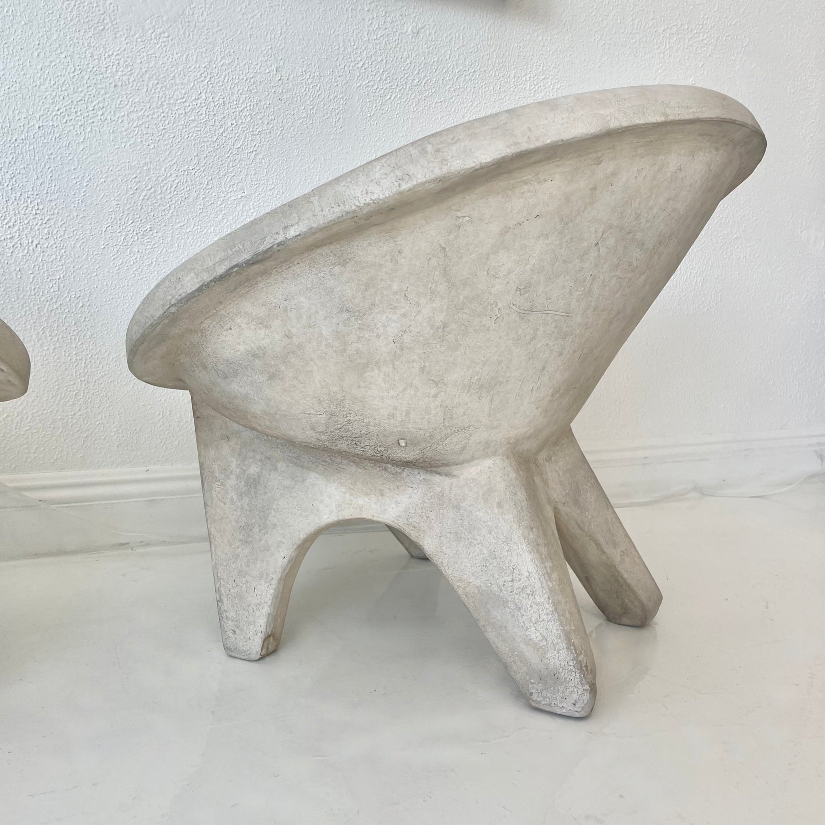 Pair of Sculptural Concrete Chairs