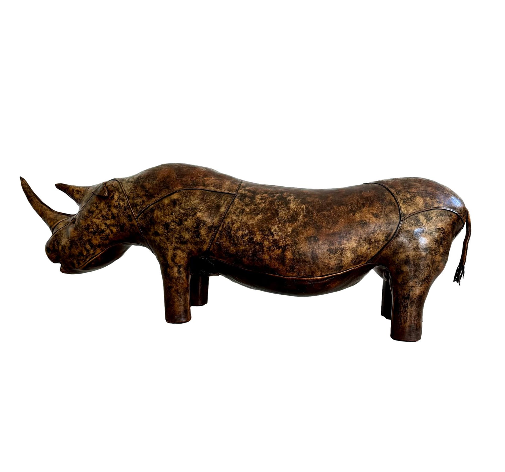 Giant Omersa Leather Rhinoceros Bench