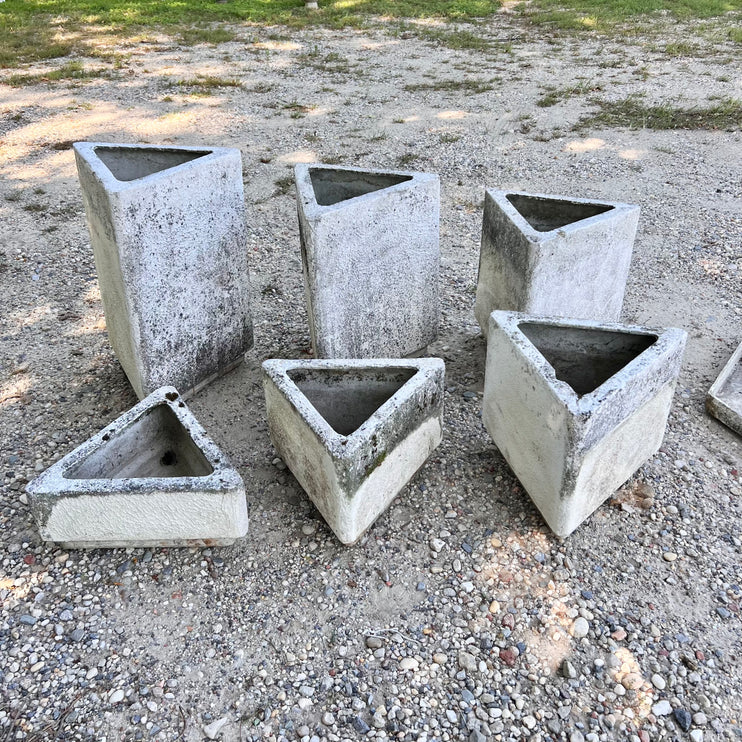 Complete Set of Triangular Planters by Willy Guhl, 1974 Switzerland