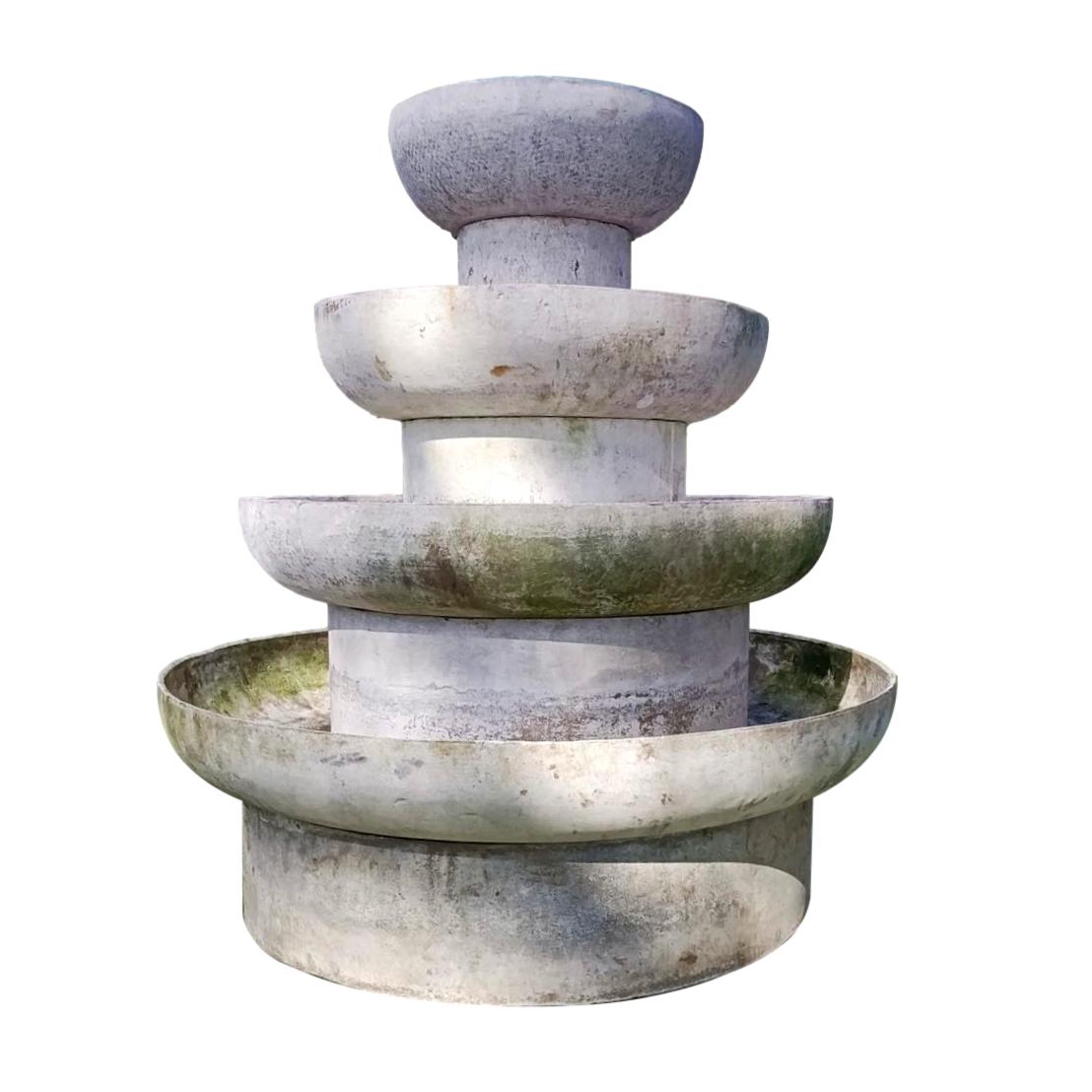 Willy Guhl Concrete 4 Tier Fountain, 1960s Switzerland