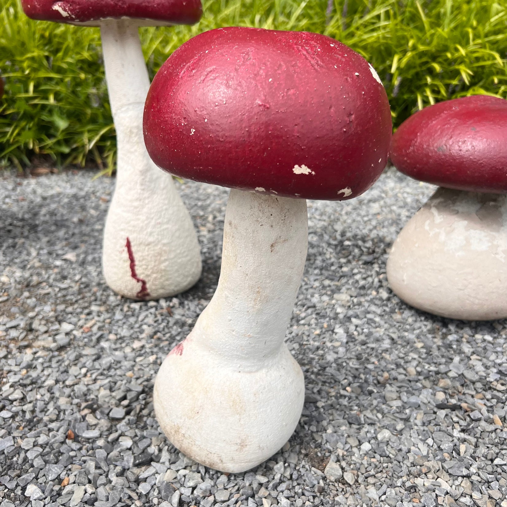 Set of 7 Concrete Garden Mushrooms, 1950s France