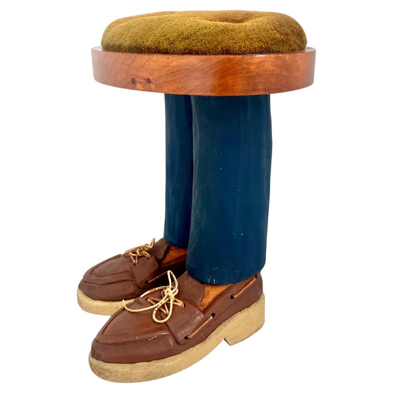 Hand Carved Wood Pop Art Stool