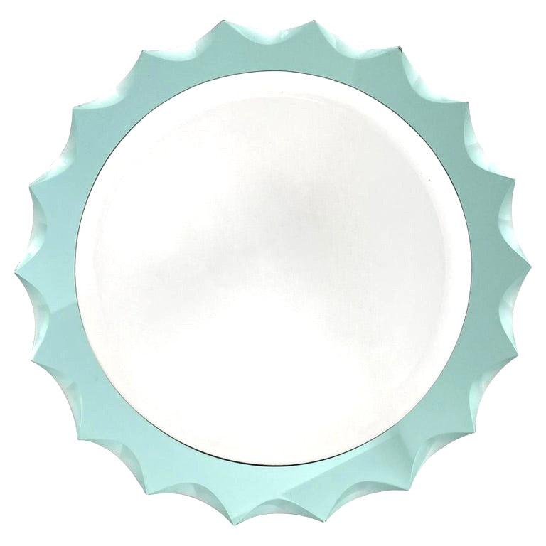 Turquoise Italian Scalloped Mirror