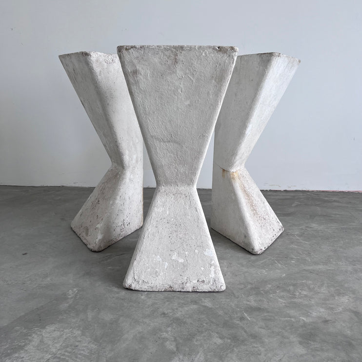 Set of 3 Willy Guhl Sculptural Triangular Planters, 1960s