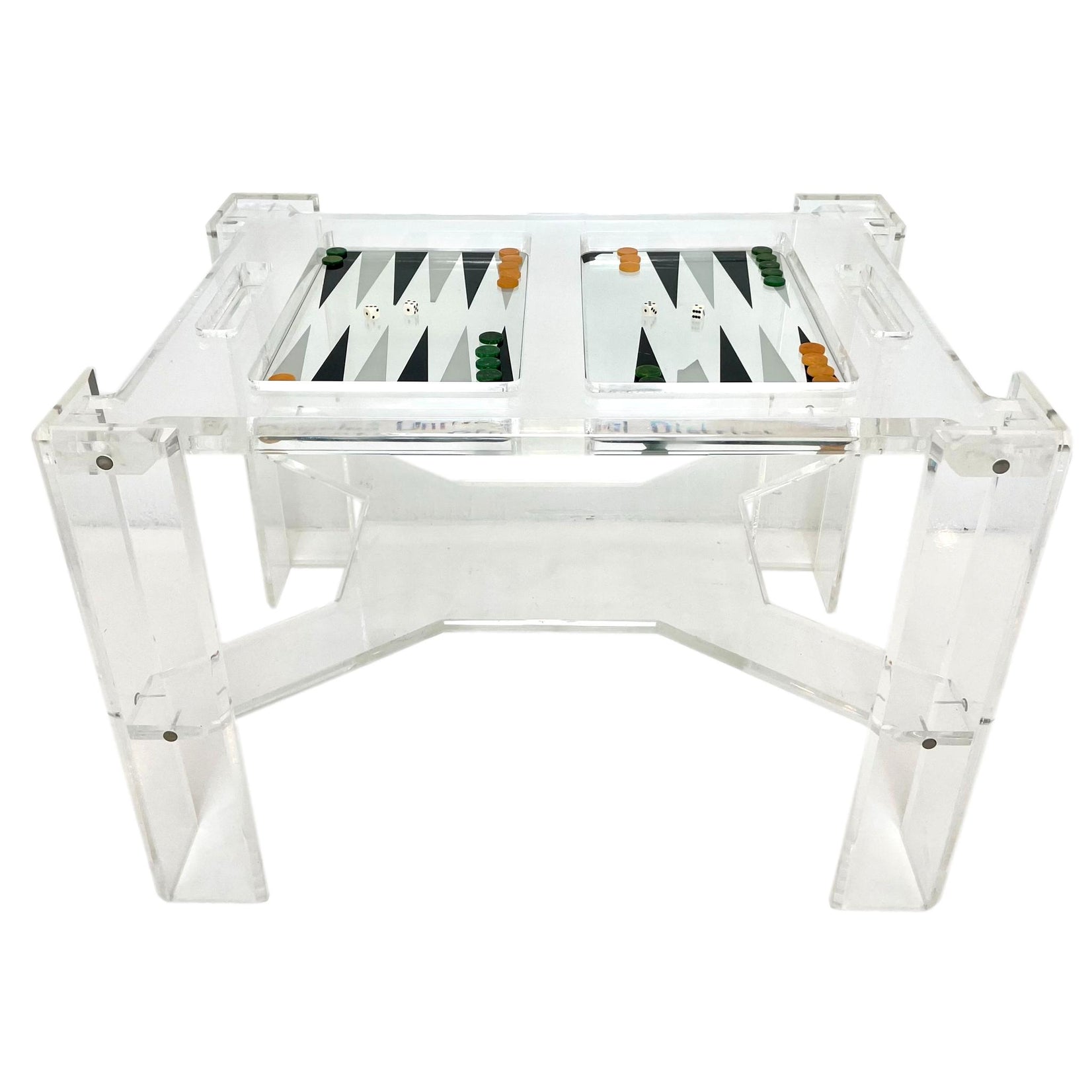 Charles Hollis Jones Faceted Lucite Backgammon Table