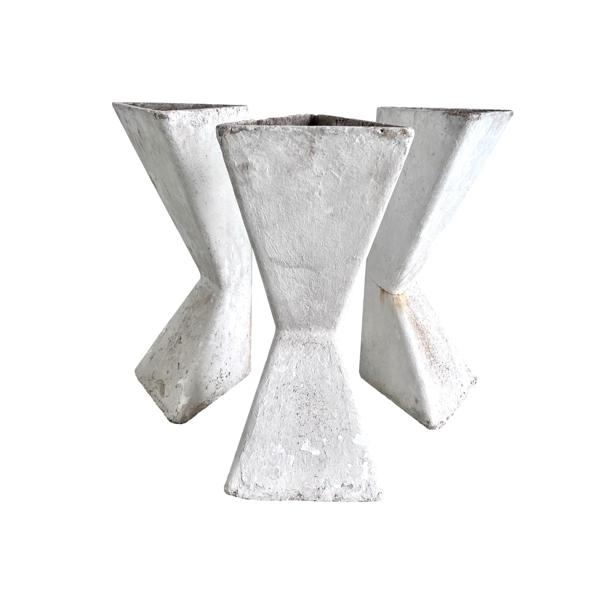 Set of 3 Sculptural Triangular Planters