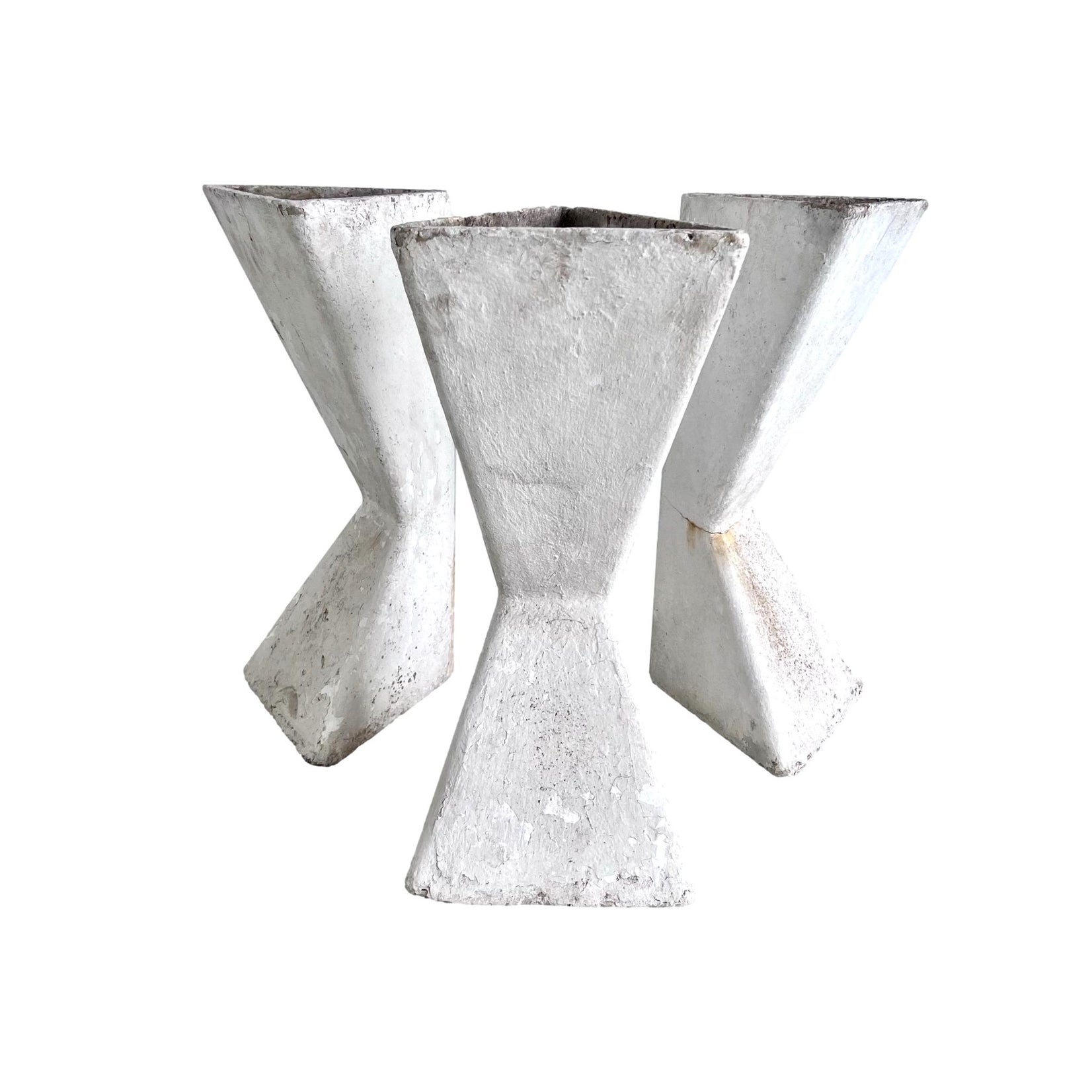Set of 3 Sculptural Triangular Planters