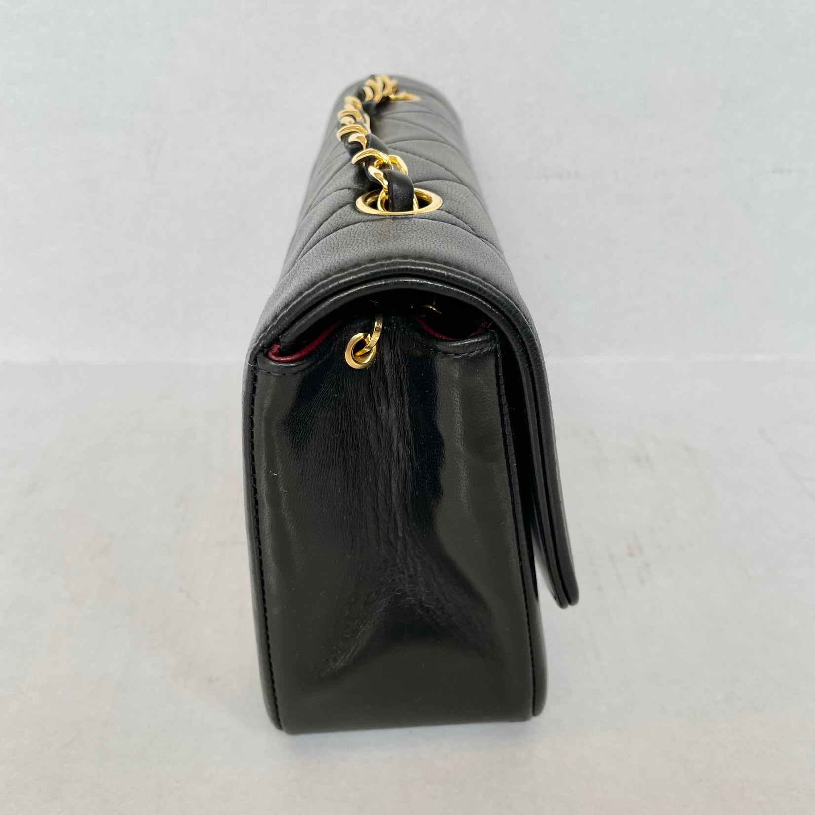 Rare Chanel Diana Shoulder Bag Black Quilted Lambskin Leather, 1990s France