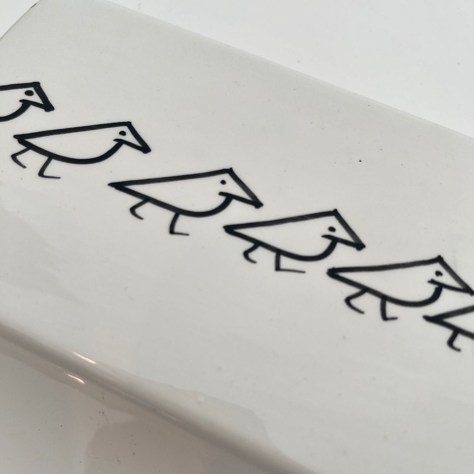 Raymor Italian Ceramic Box with Birds, 1970s Italy