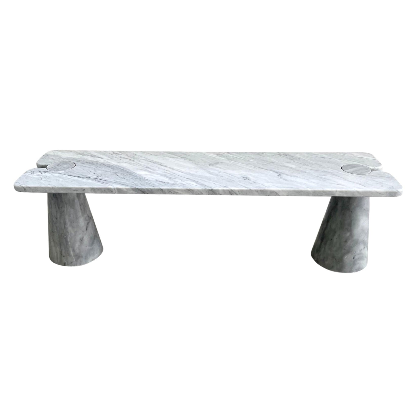 Carrara Marble Eros Coffee Table Attributed to Angelo Mangiarotti, 1960s Italy