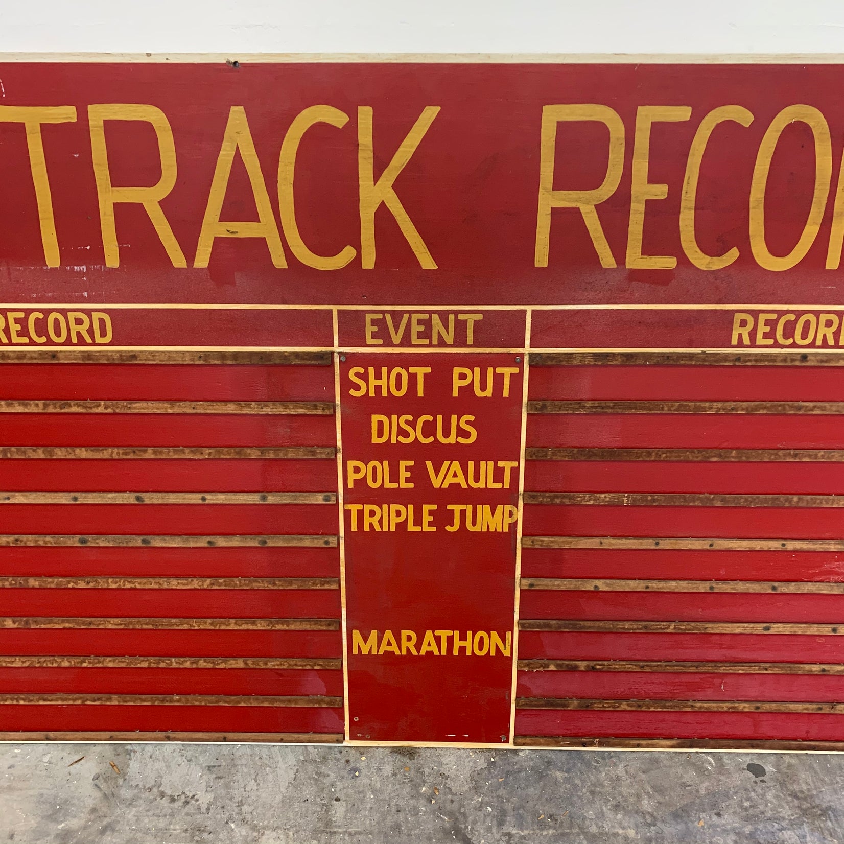 Massive Hand Painted High School Track and Field Sign