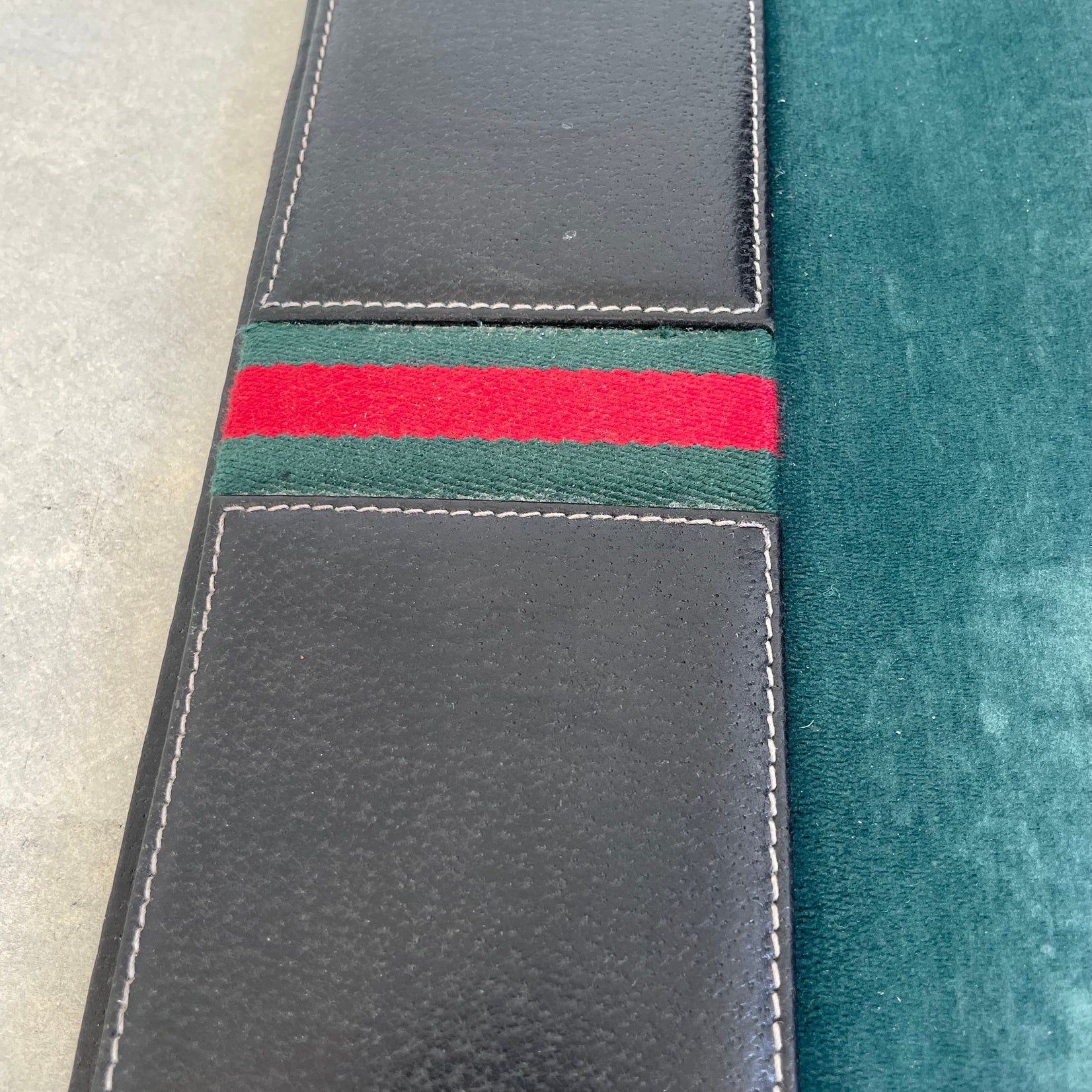 Gucci Leather and Velvet Desk Set, 1980s Italy