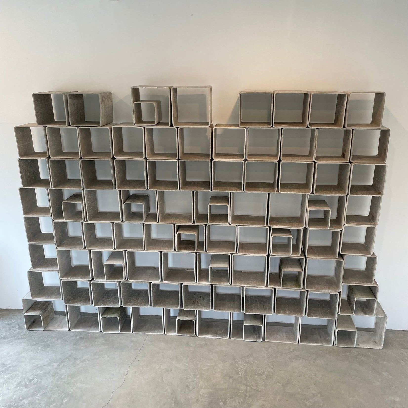 100 Piece Willy Guhl Modular Concrete Bookcase, 1960s Switzerland