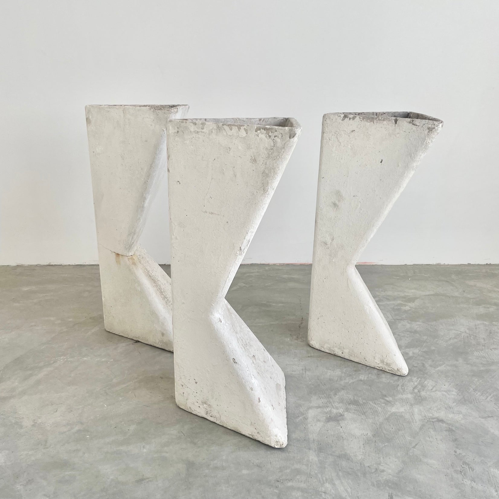 Set of 3 Sculptural Triangular Planters