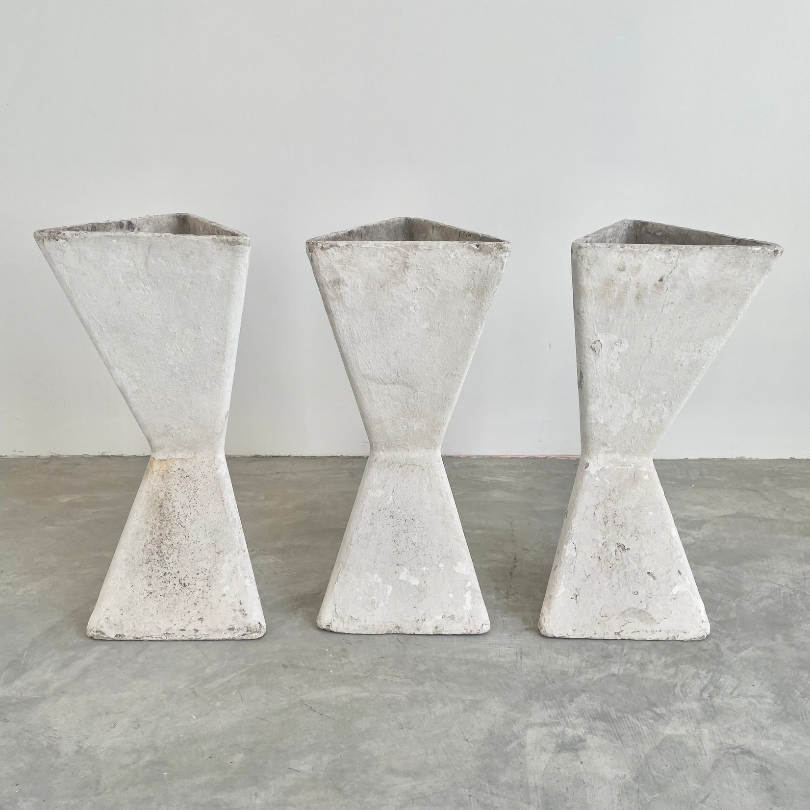 Set of 3 Sculptural Triangular Planters