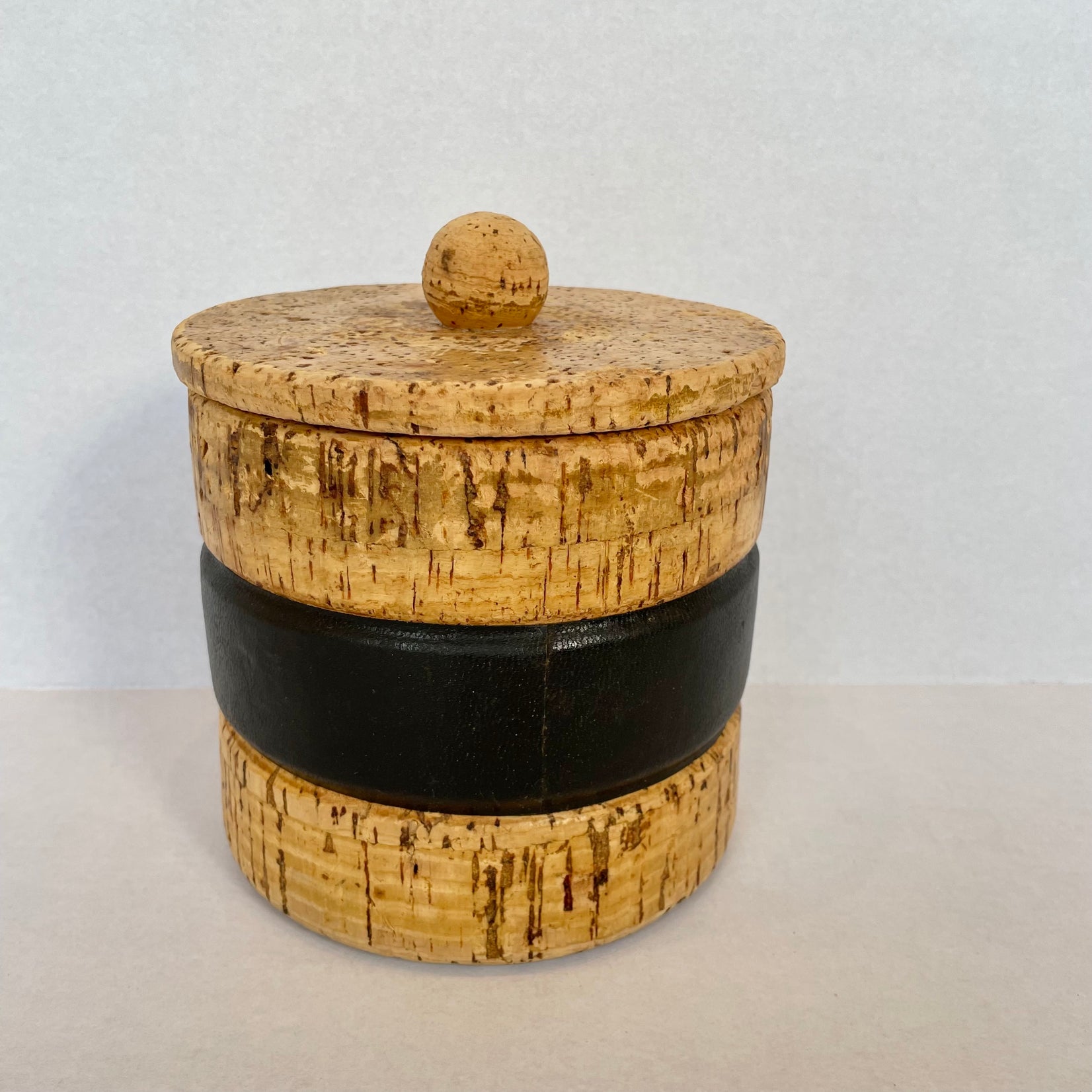 Dunhill Cork and Leather Tobacco Jar, 1950s England