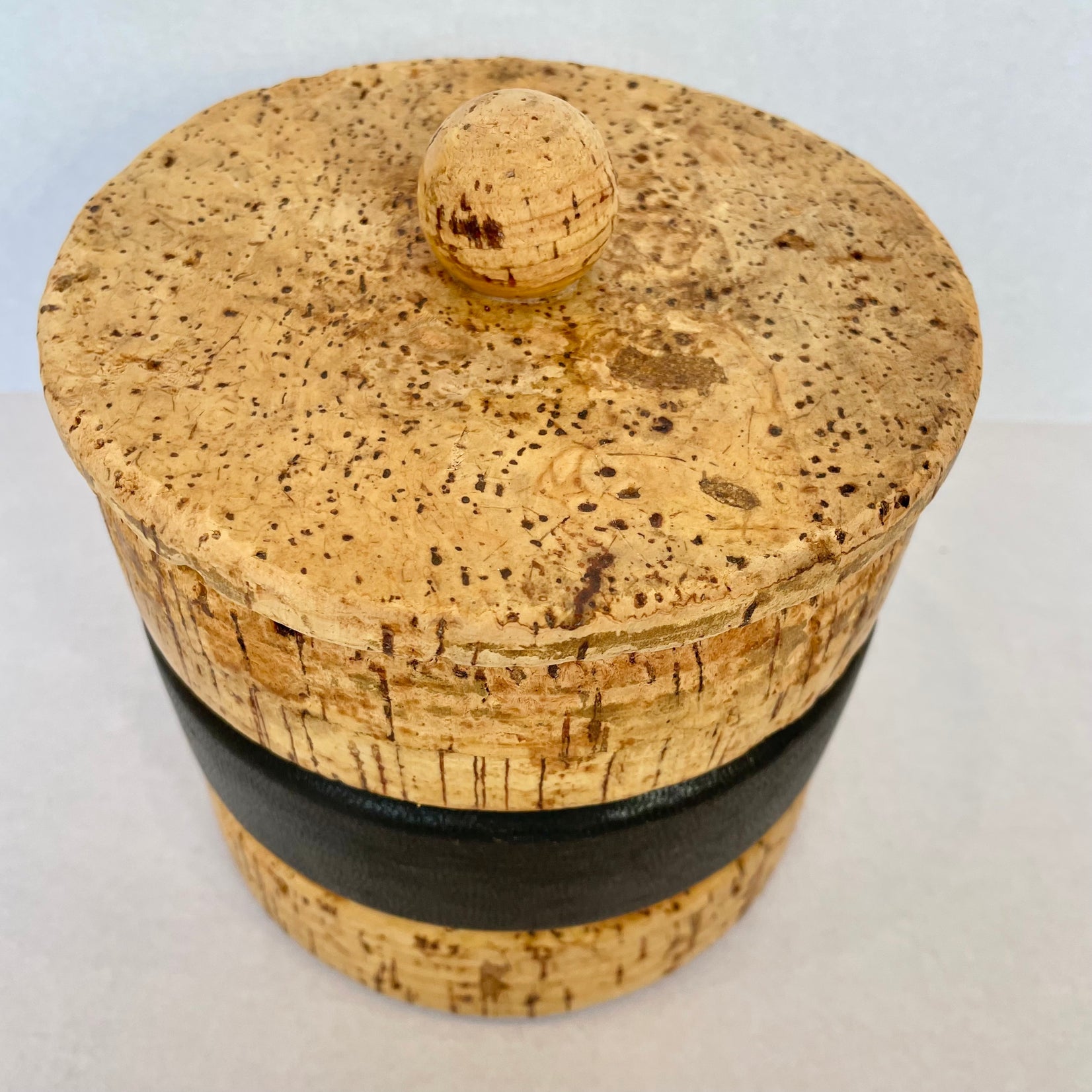 Dunhill Cork and Leather Tobacco Jar, 1950s England