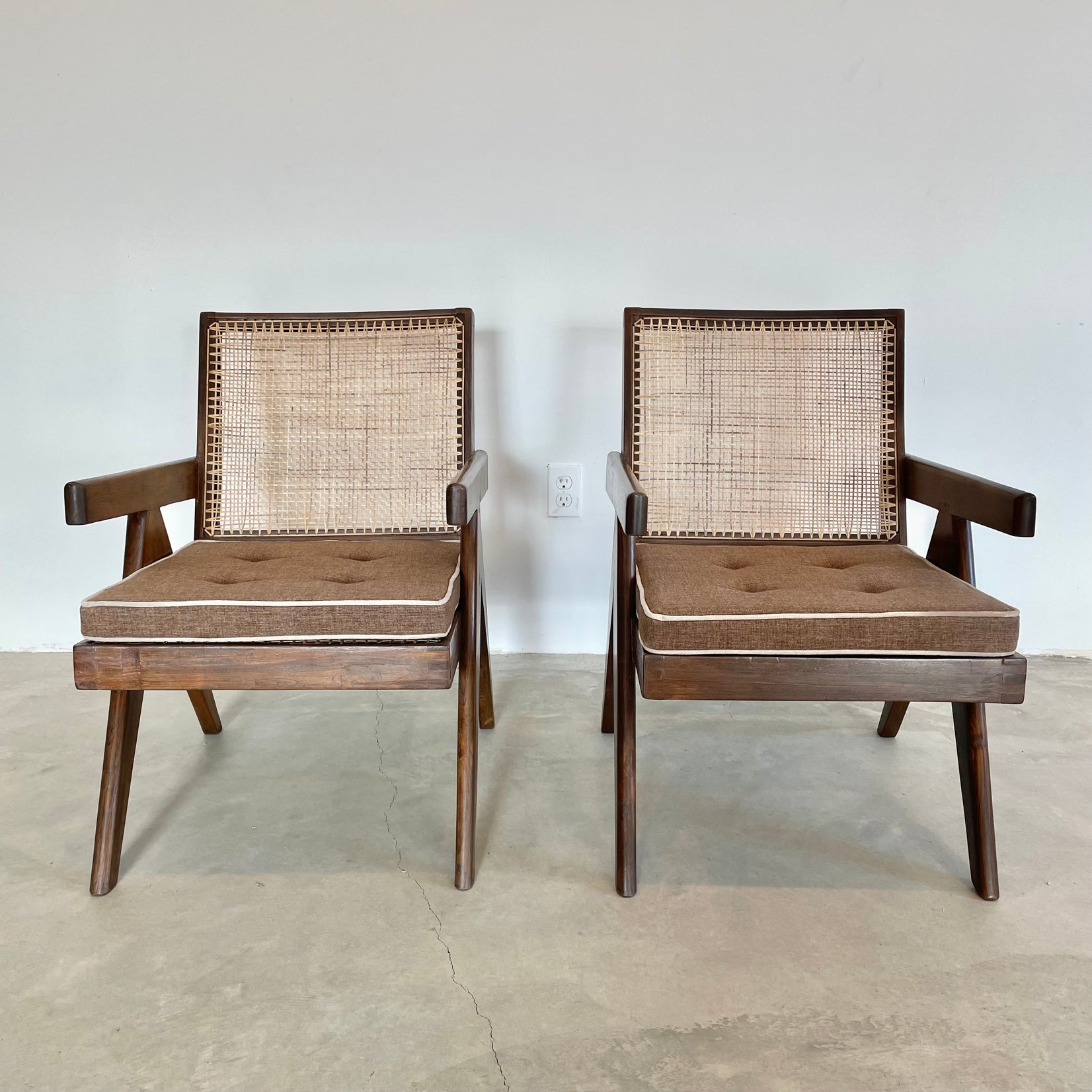 Pierre Jeanneret Easy Chairs, 1950s Chandigargh