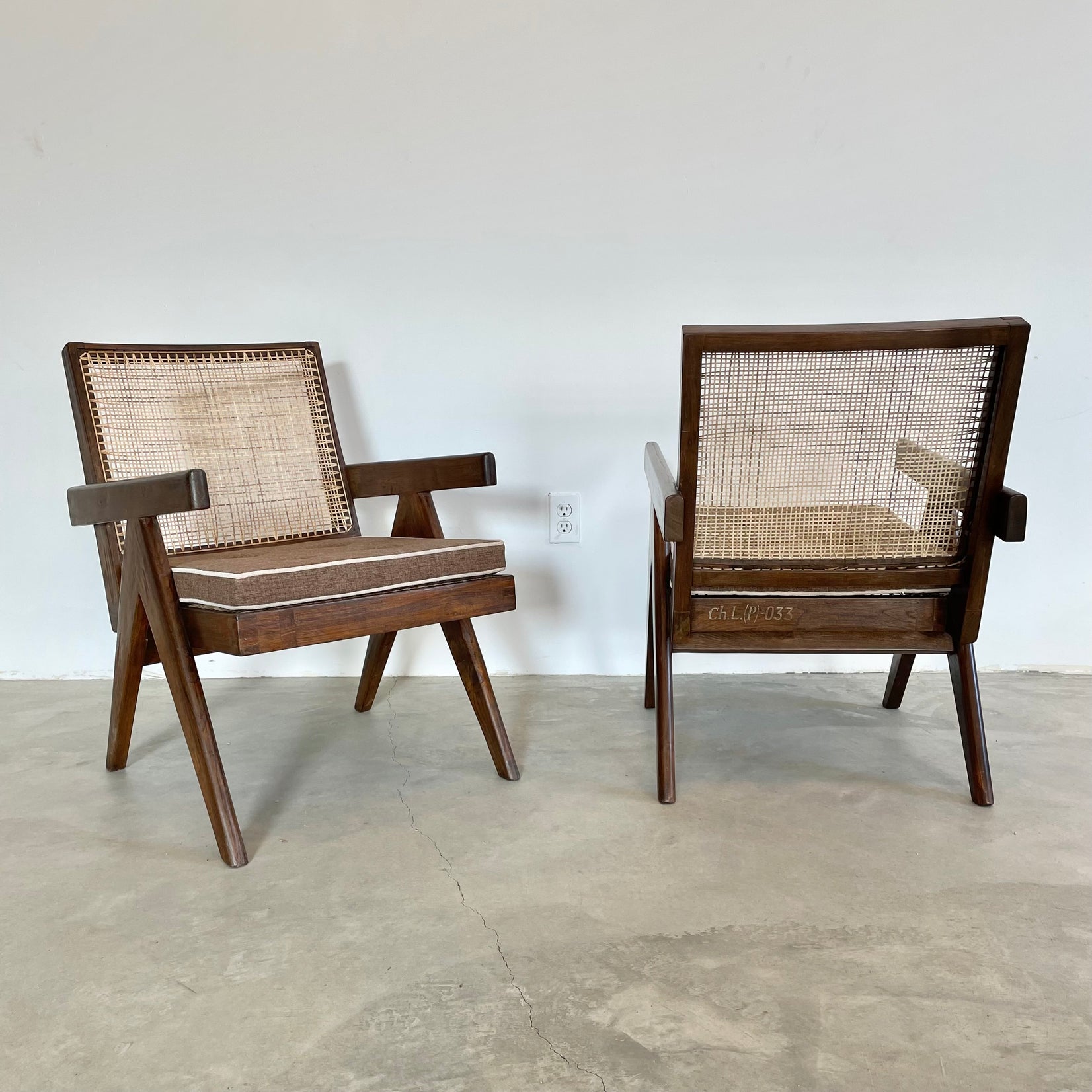 Pierre Jeanneret Easy Chairs, 1950s Chandigargh