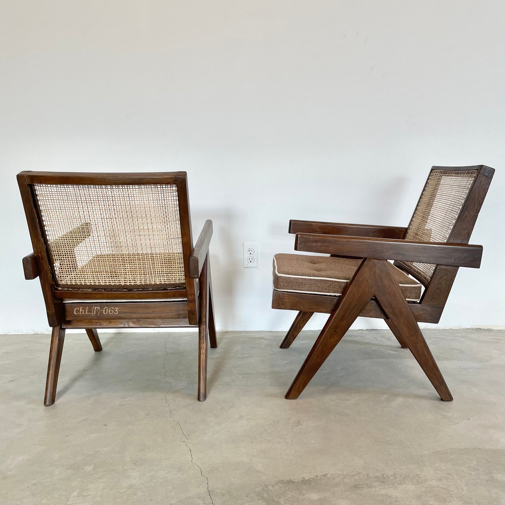 Pierre Jeanneret Easy Chairs, 1950s Chandigargh