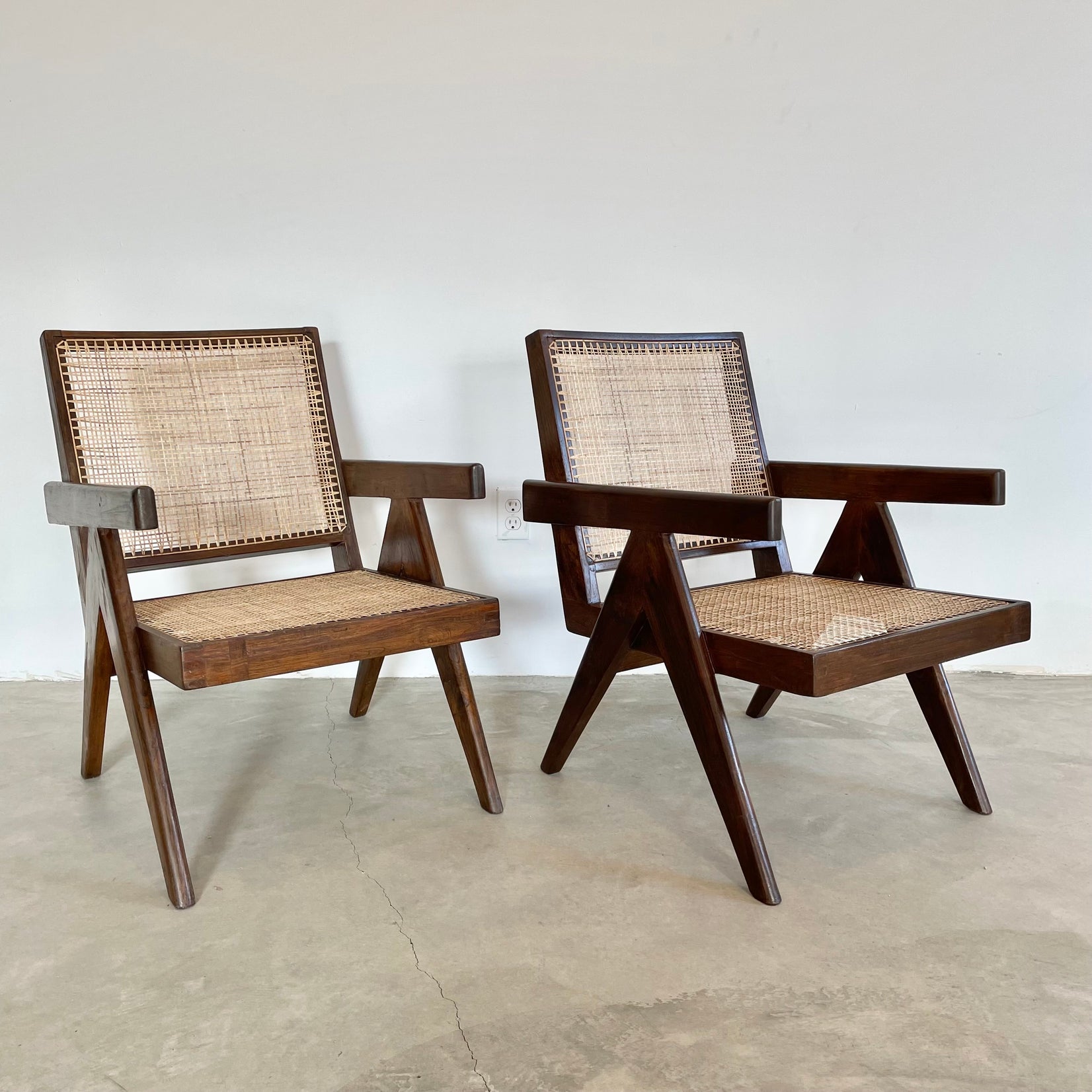 Pierre Jeanneret Easy Chairs, 1950s Chandigargh