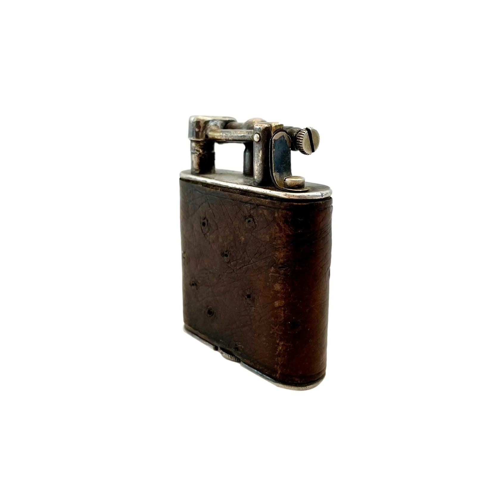 1960s Dunhill Lift Arm Ostrich Leather Lighter