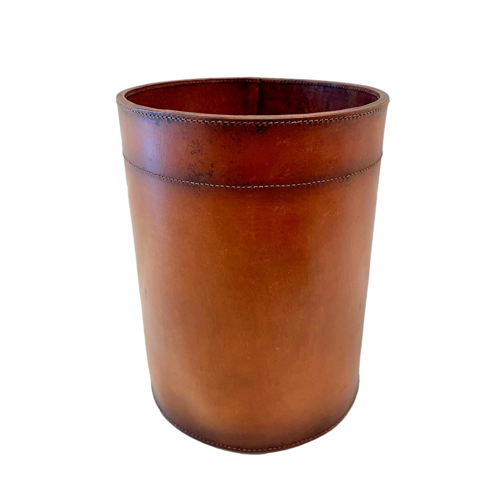 Leather Waste Basket by Merit Los Angeles