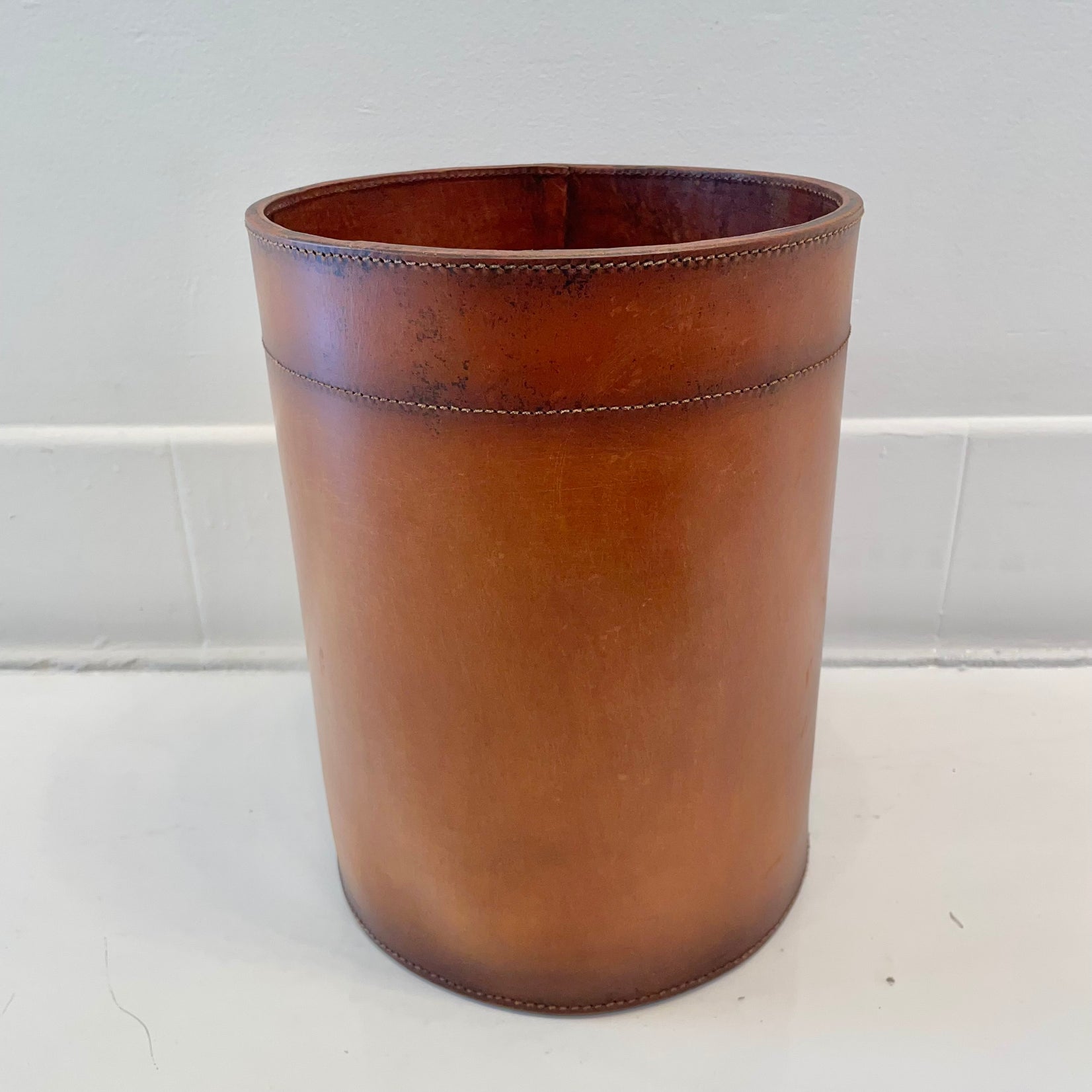 Leather Waste Basket by Merit Los Angeles