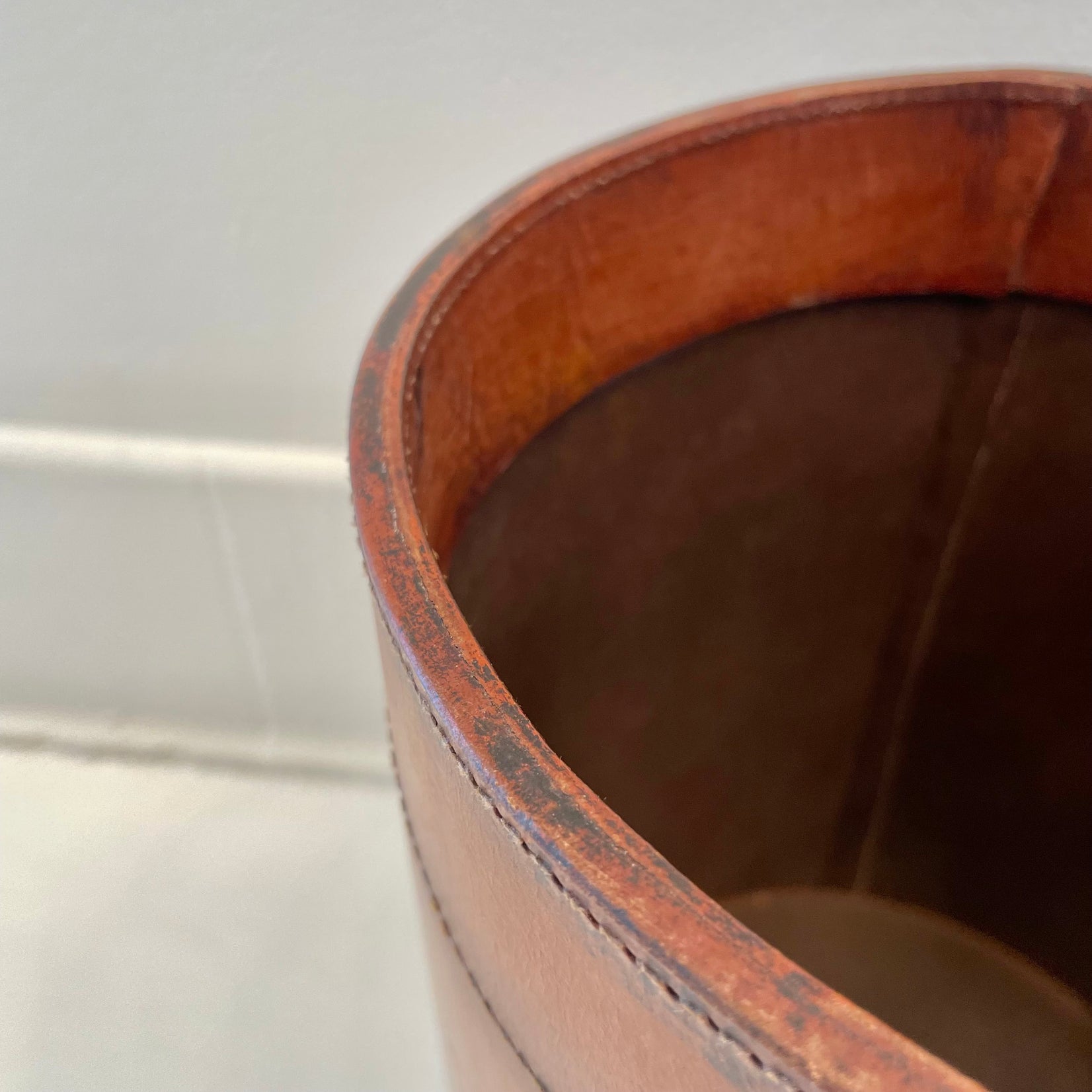 Leather Waste Basket by Merit Los Angeles