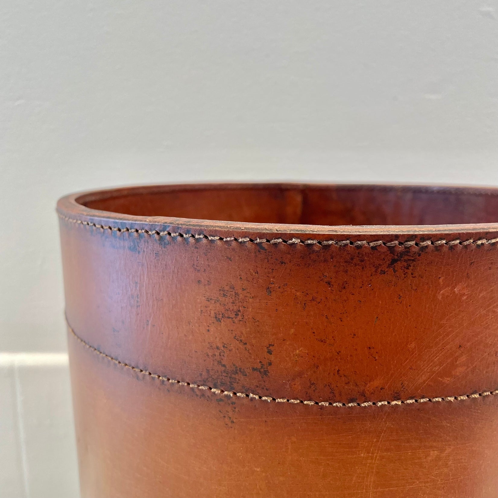 Leather Waste Basket by Merit Los Angeles