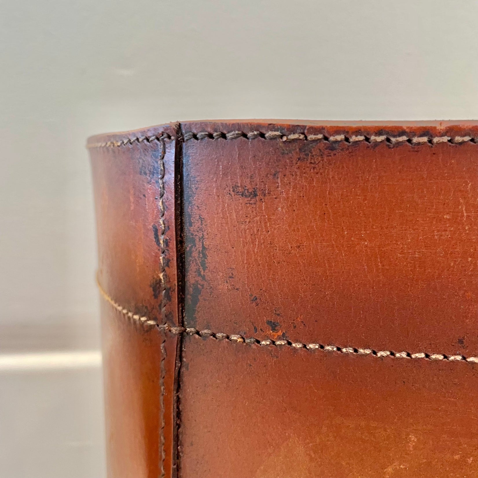 Leather Waste Basket by Merit Los Angeles