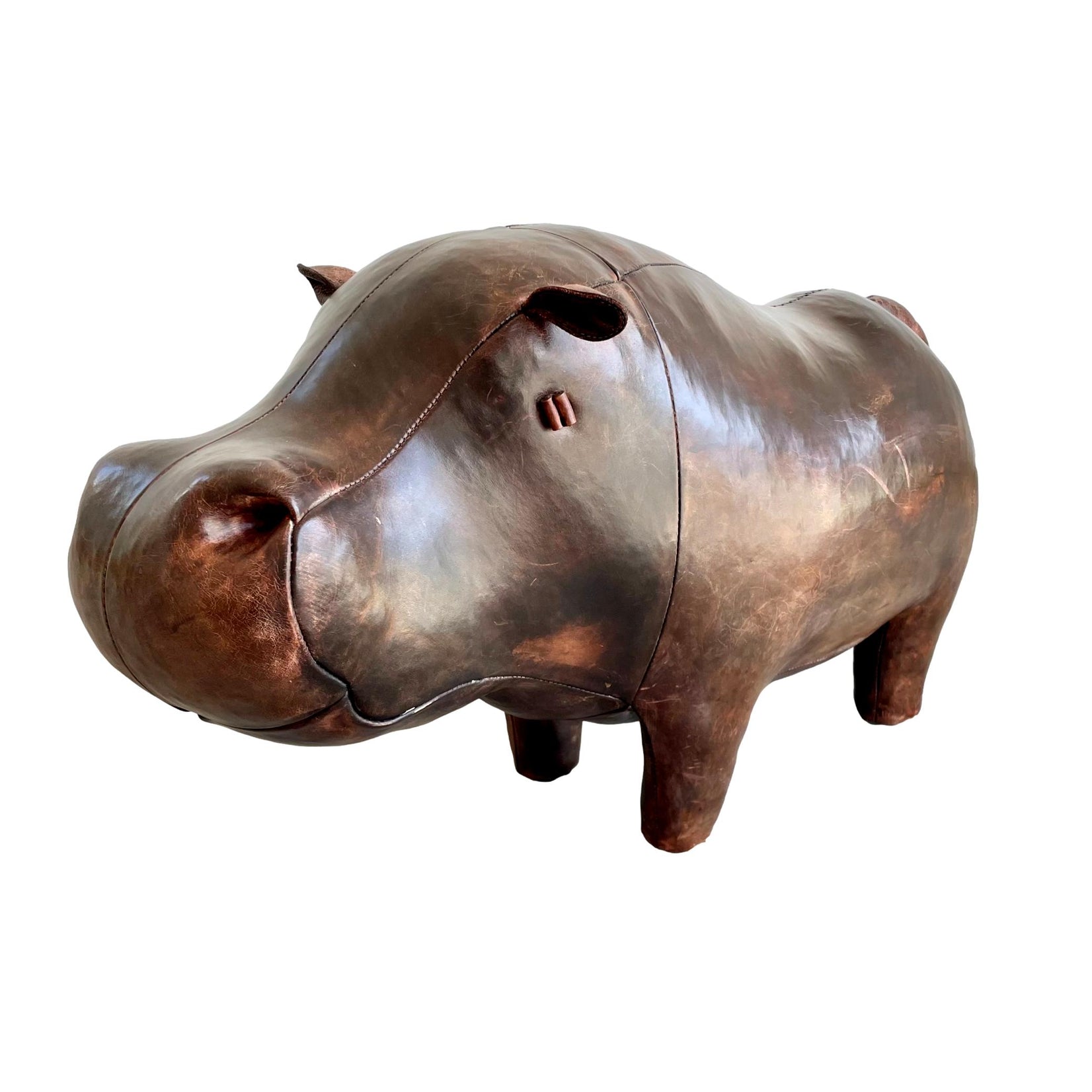 Omersa Leather Hippopotamus Stool, 1960s England