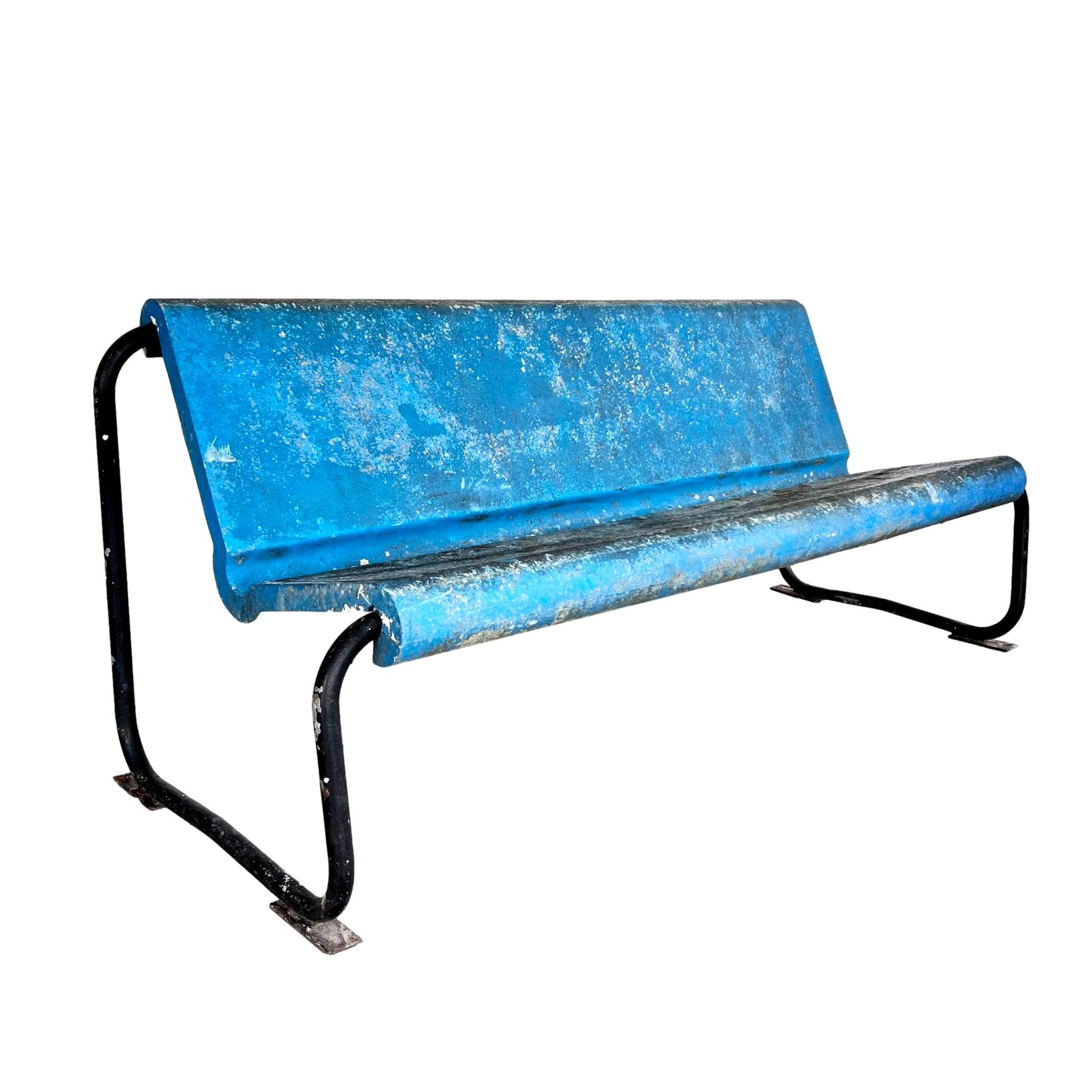 Willy Guhl Blue Fiberglass Bench, 1960s Switzerland