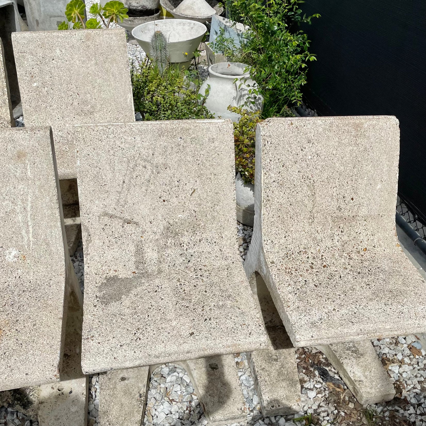 Monumental Concrete Sculptural Chairs, 1970s France