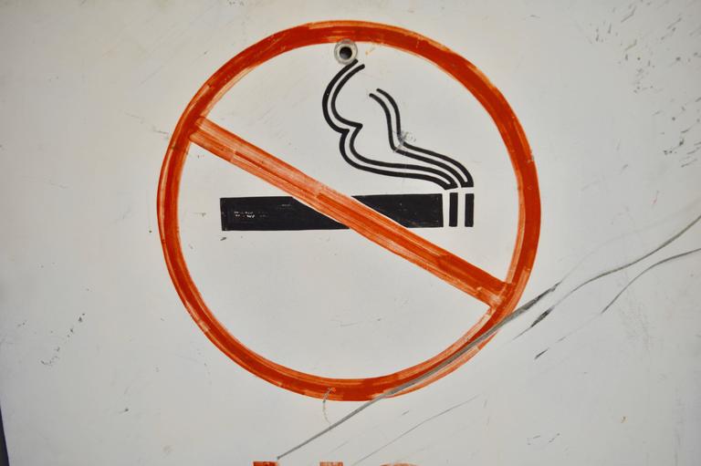 Vintage Hand-Painted No Smoking Sign